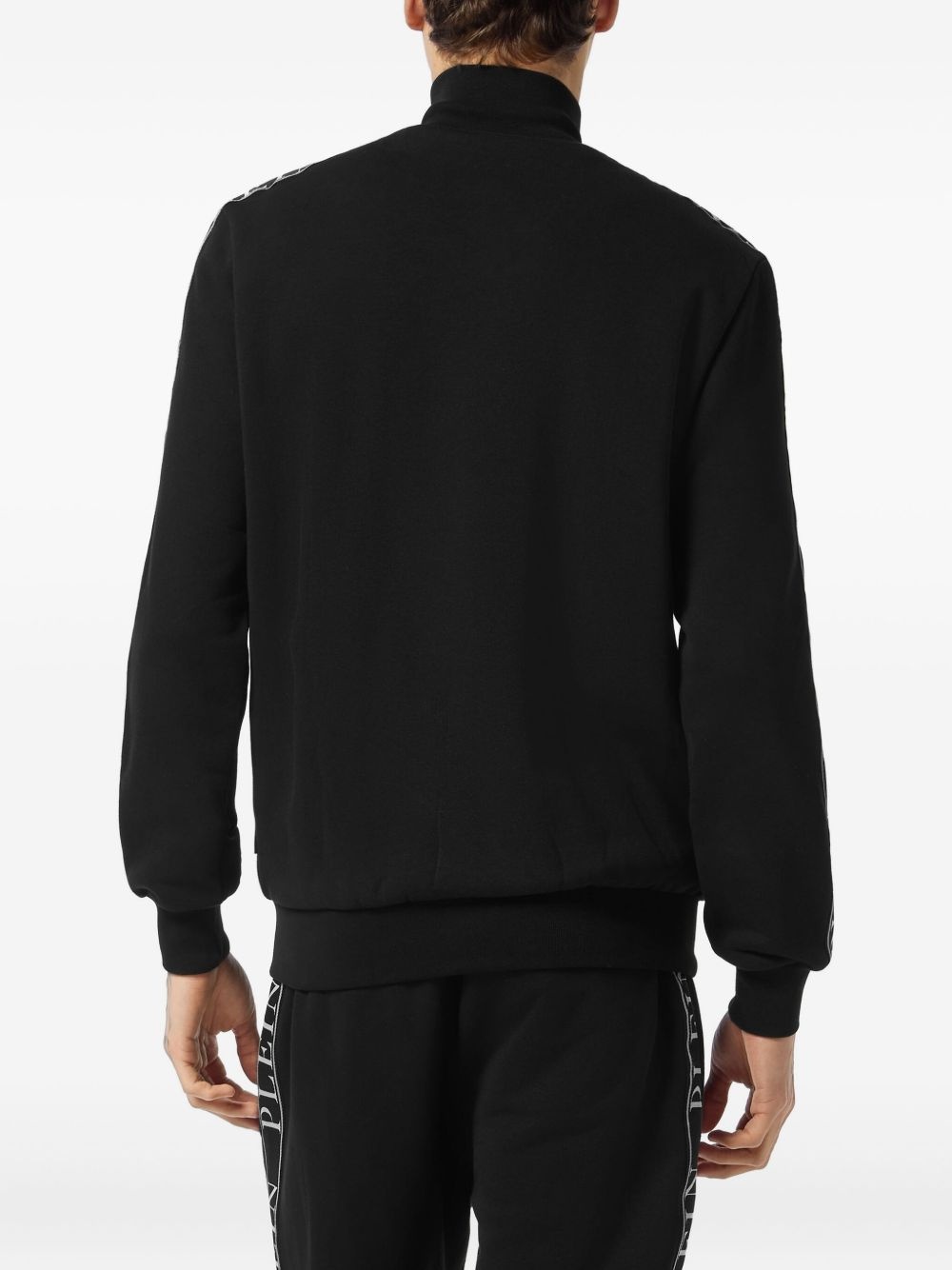 logo-tape zip-up track jacket - 3