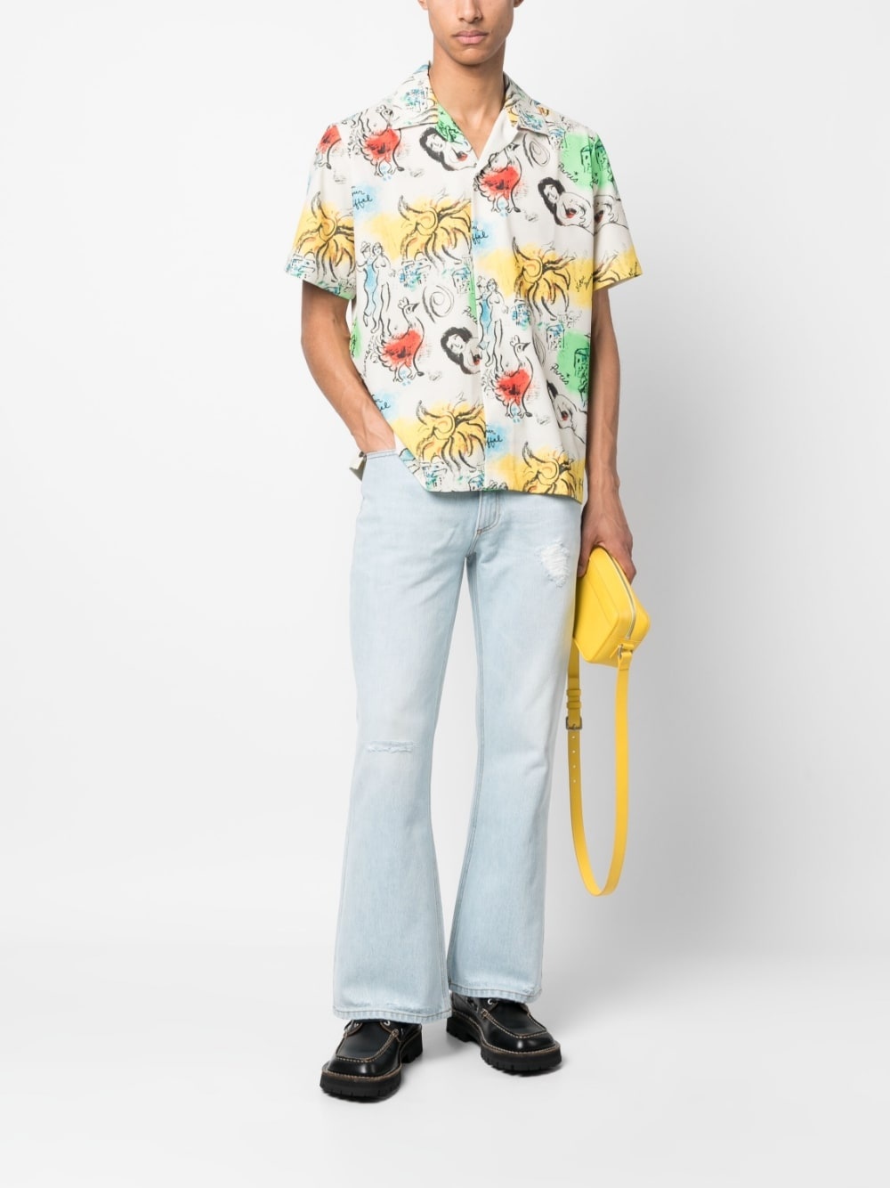 flared-leg denim jeans - 3