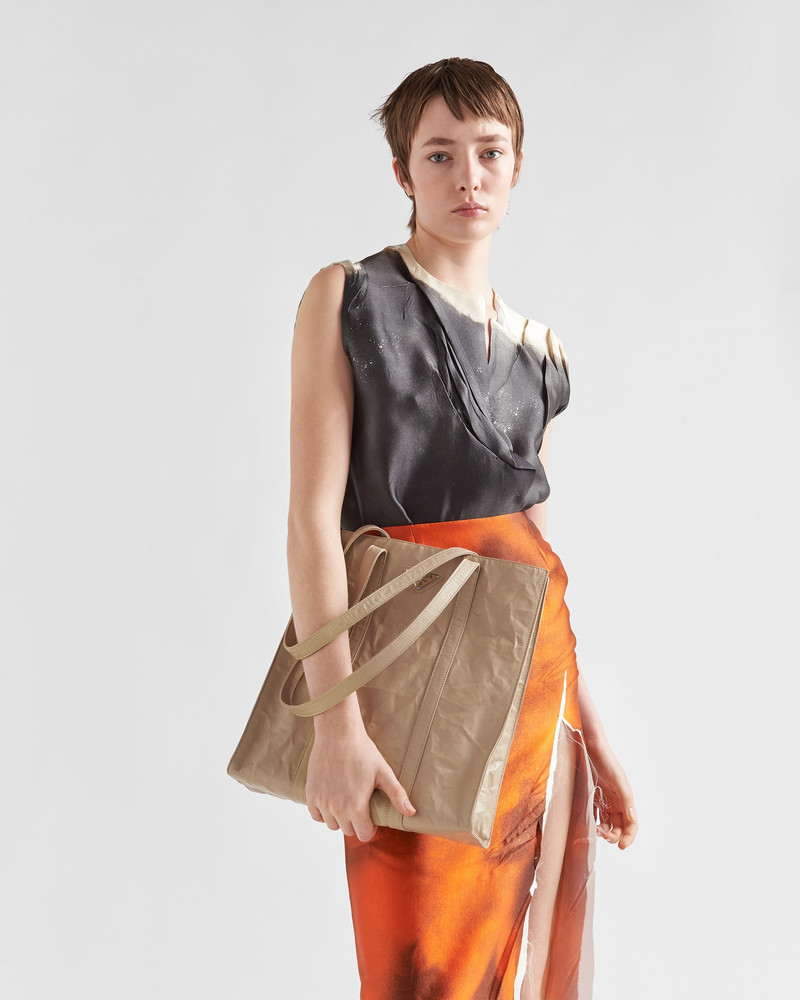 Prada Small antique nappa leather tote outlook