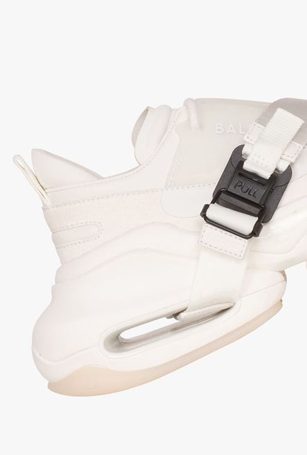 Balmain x Dogpound -White leather and knit B-Bold low-top sneakers with straps - 7