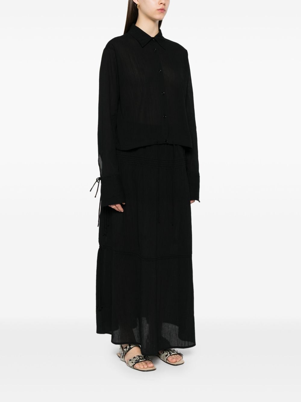 drawstring-hem shirt - 3