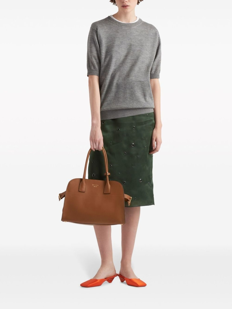 Prada medium leather tote bag outlook