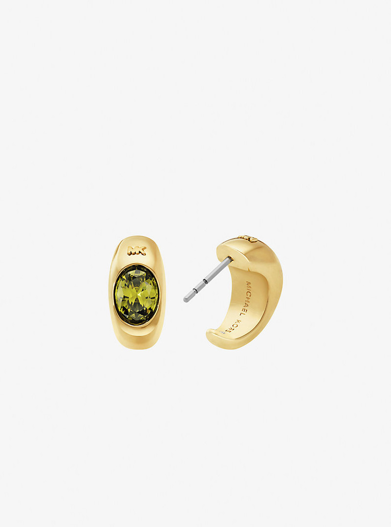 MICHAEL KORS Precious Metal-Plated Cubic Zirconia Huggie Hoop Earrings outlook
