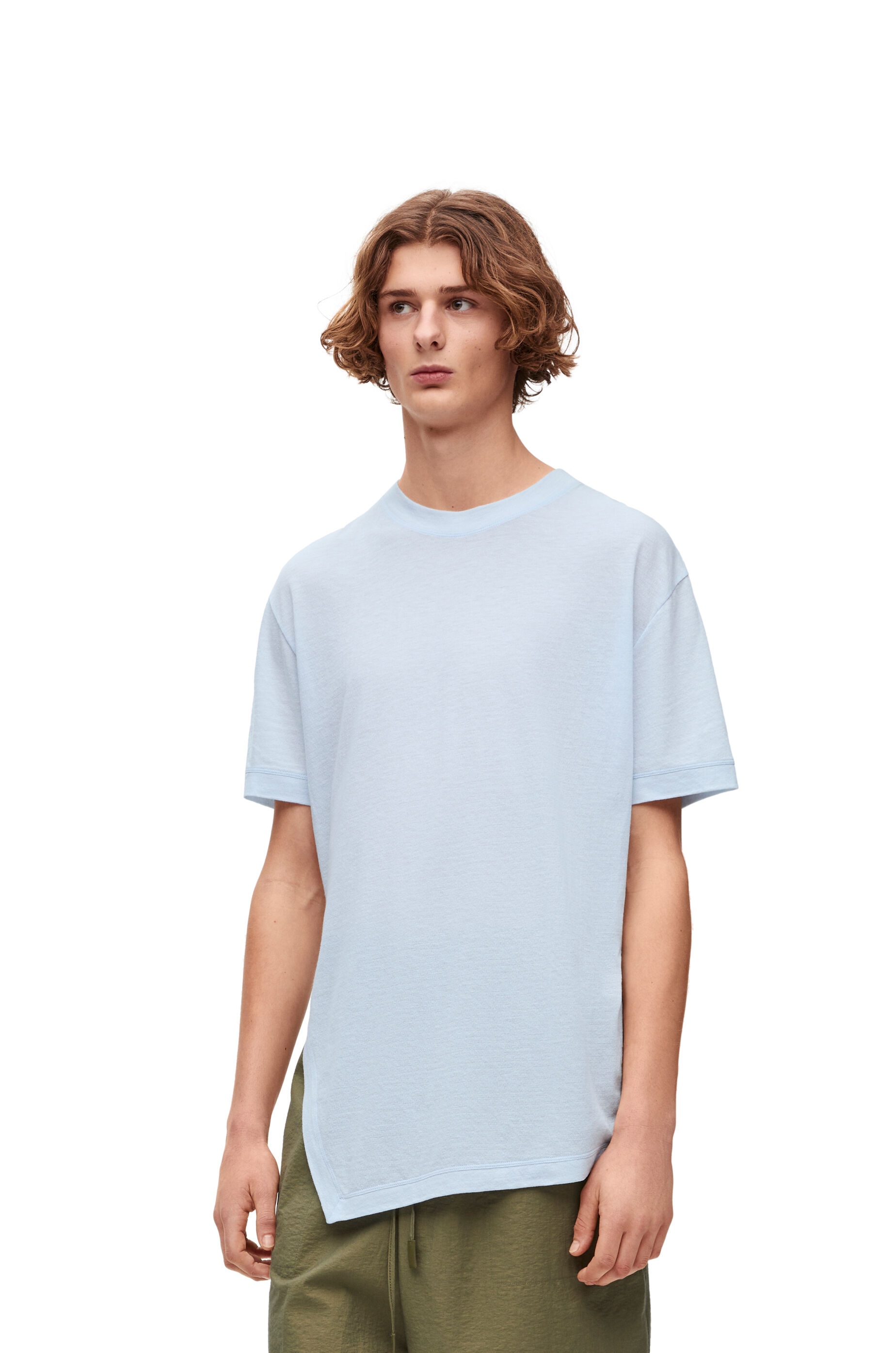 Asymmetric T-shirt in cotton blend - 3