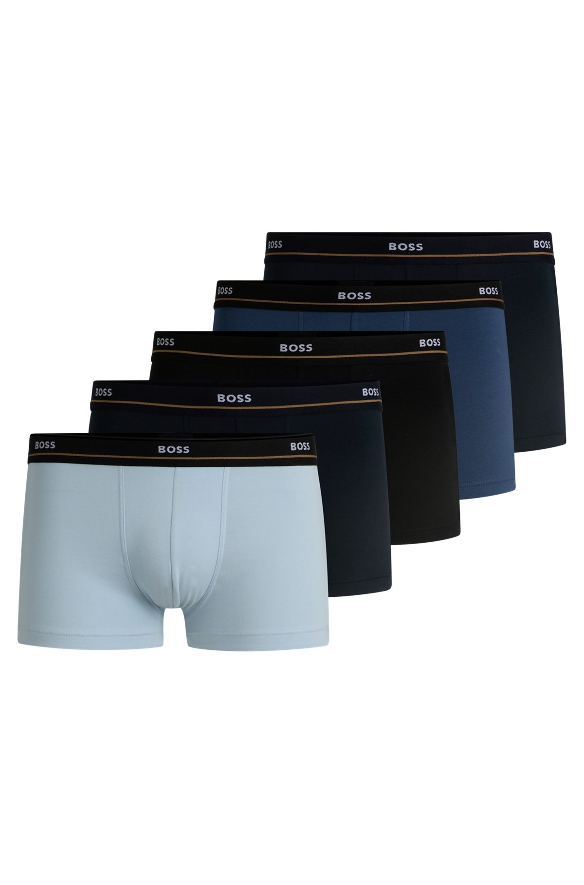 THREE-PACK OF STRETCH-COTTON TRUNKS WITH LOGO WAISTBANDS - 1