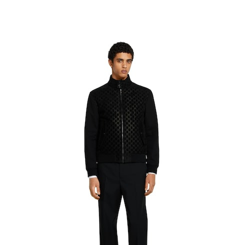 Embossed GG suede bomber jacket - 3