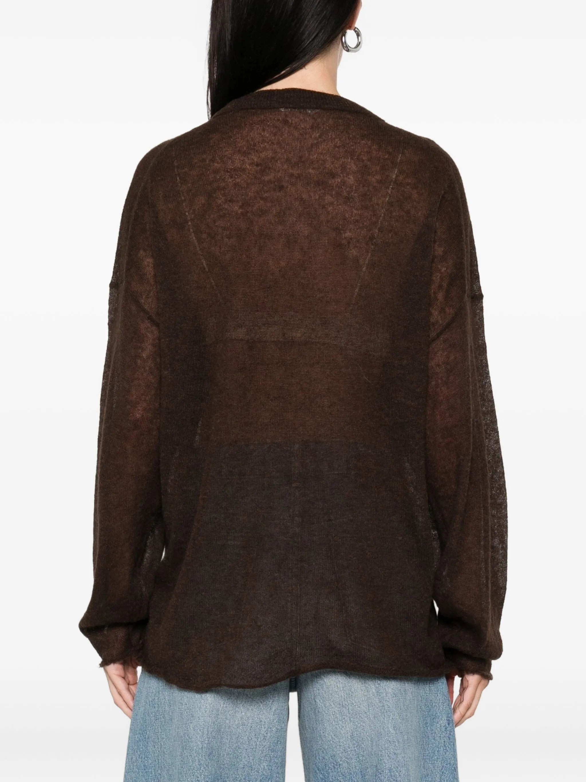 Haikure Frayed-hemline Round-neck Sweater - 2