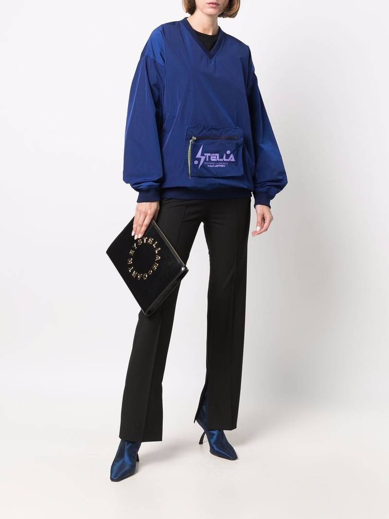 Stella McCartney V-neck pouch pocket sweatshirt outlook