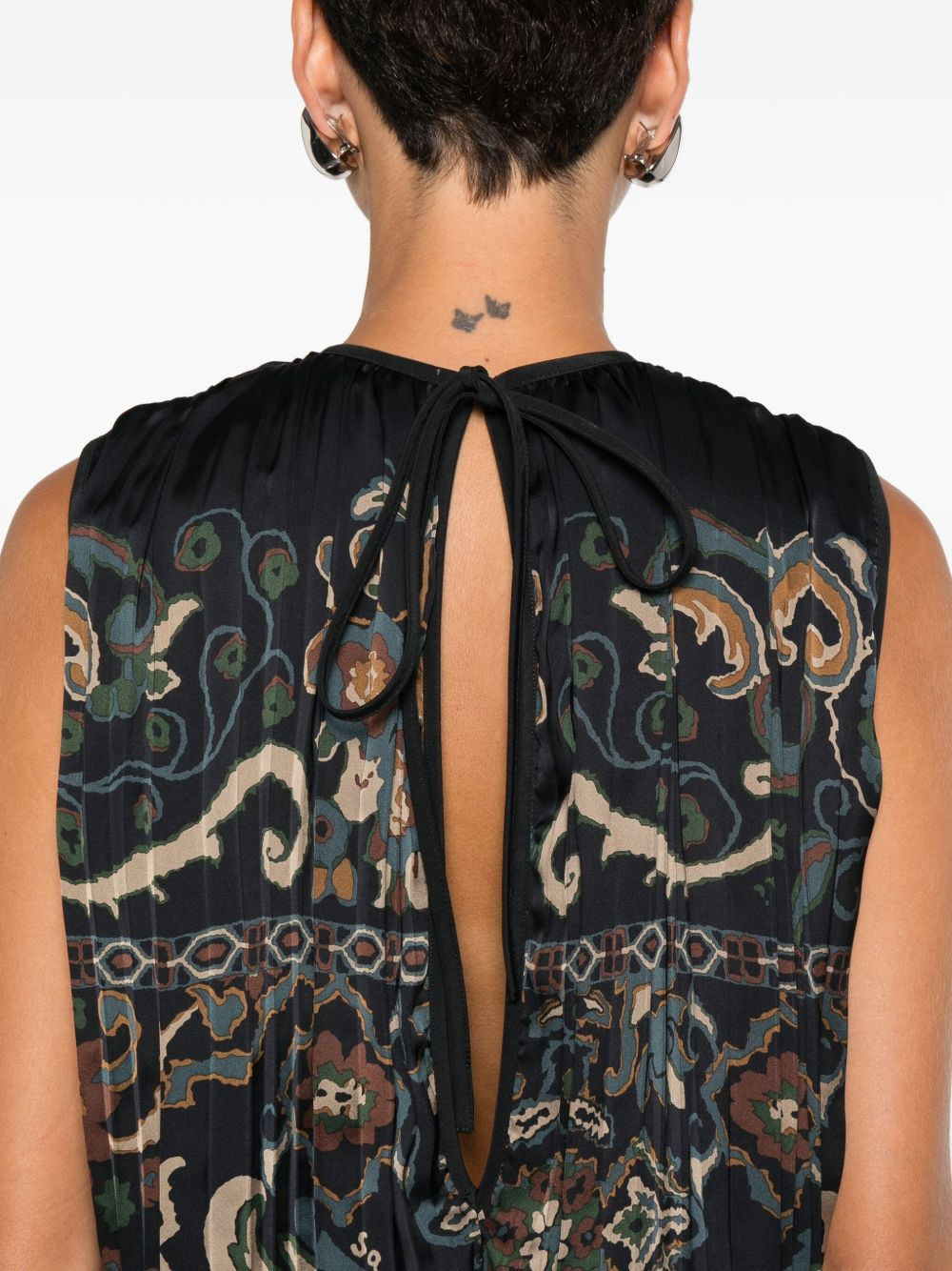pleated paisley-print top - 5