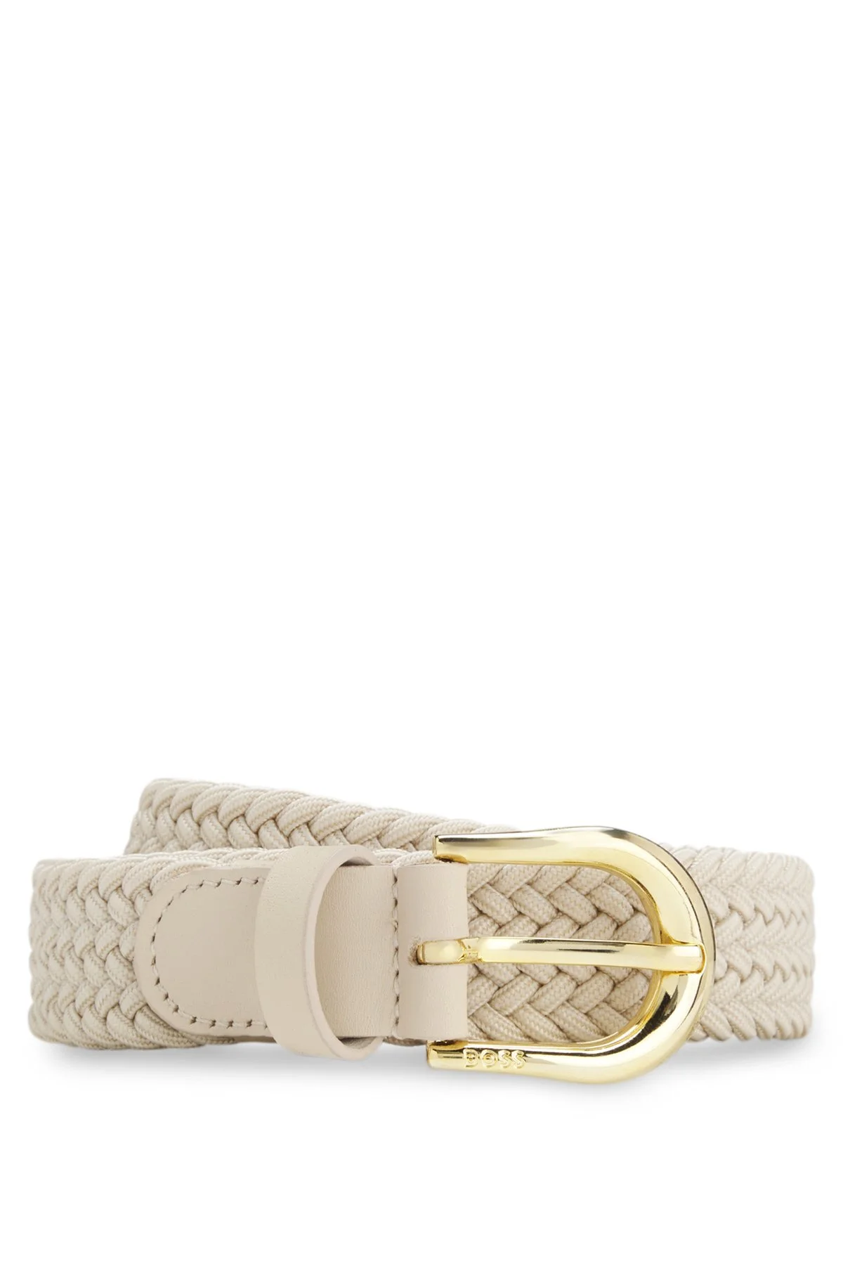 WOVEN BELT WITH LEATHER TRIMS - 1