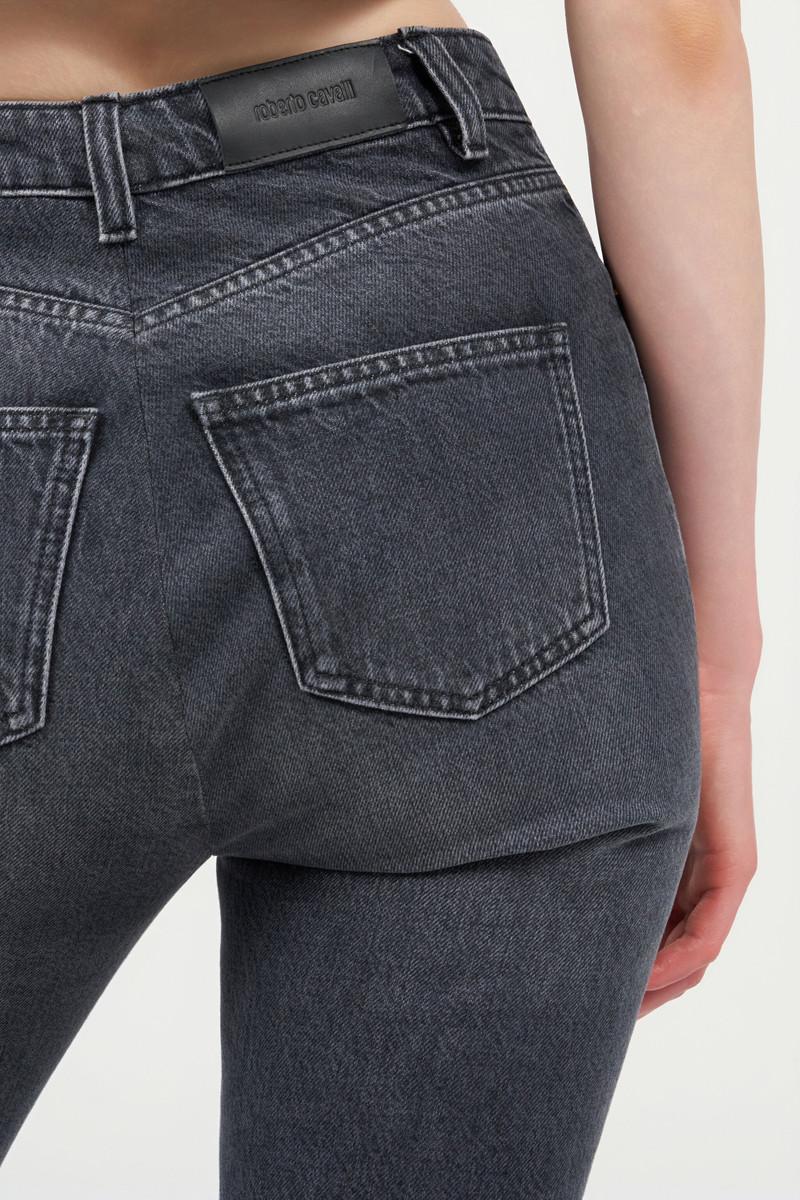 Flared Jeans with Snake Embroidery 7