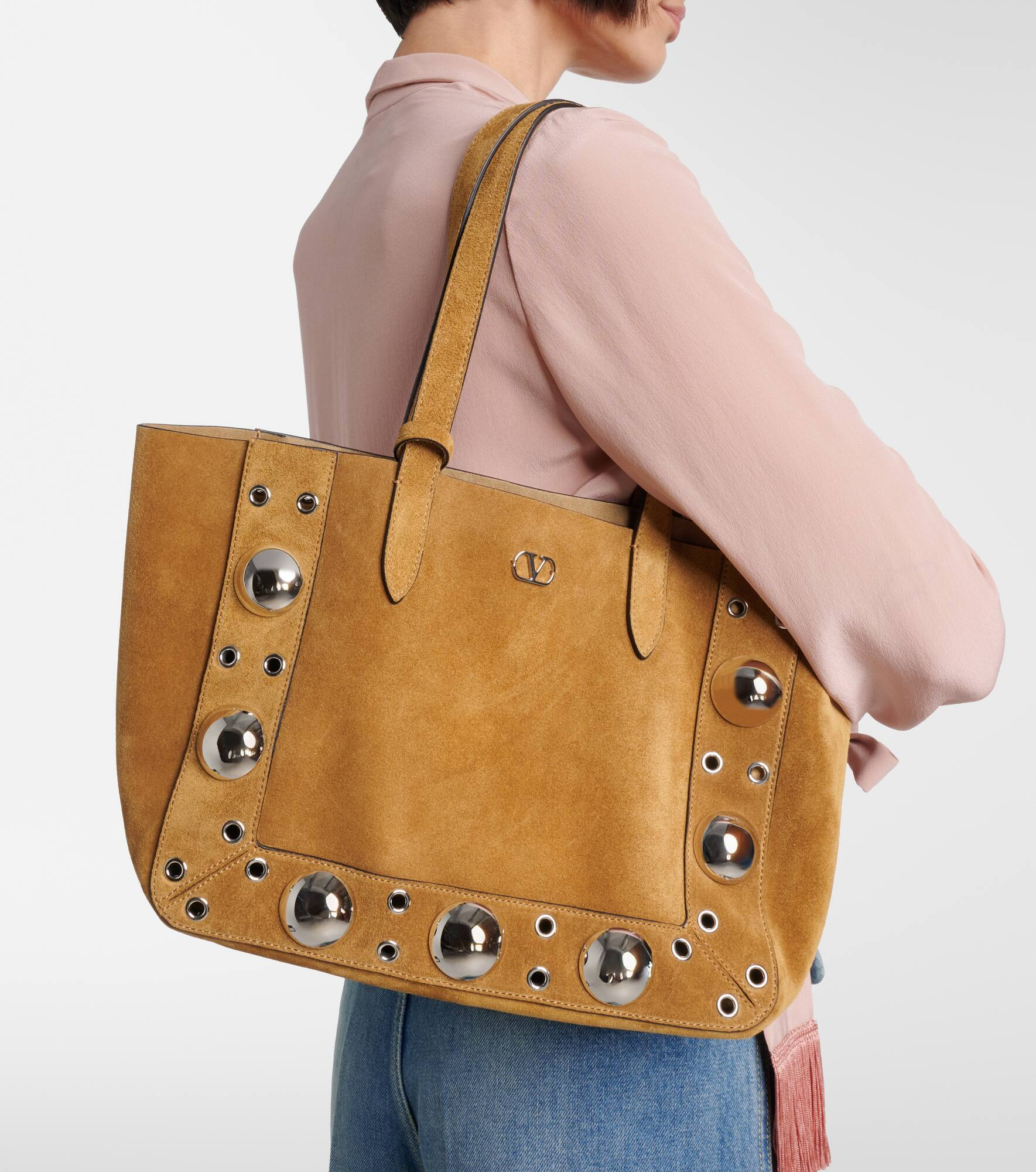 Nellcôte Medium suede tote bag - 7