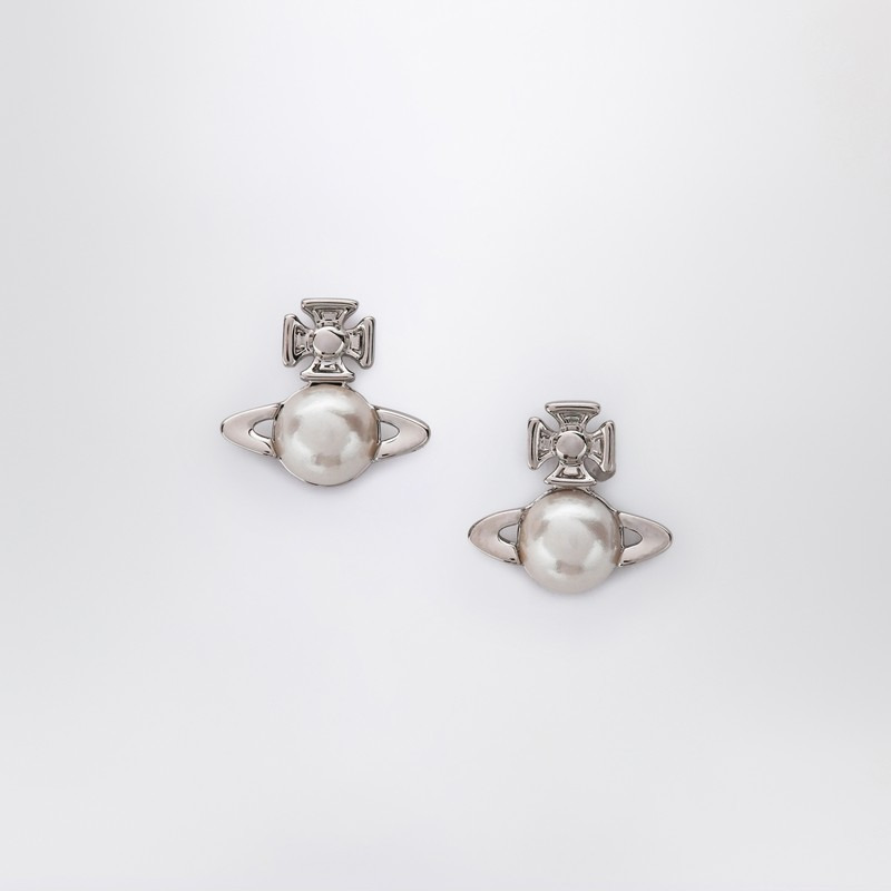 Silver Balbina earrings with pearl - 1