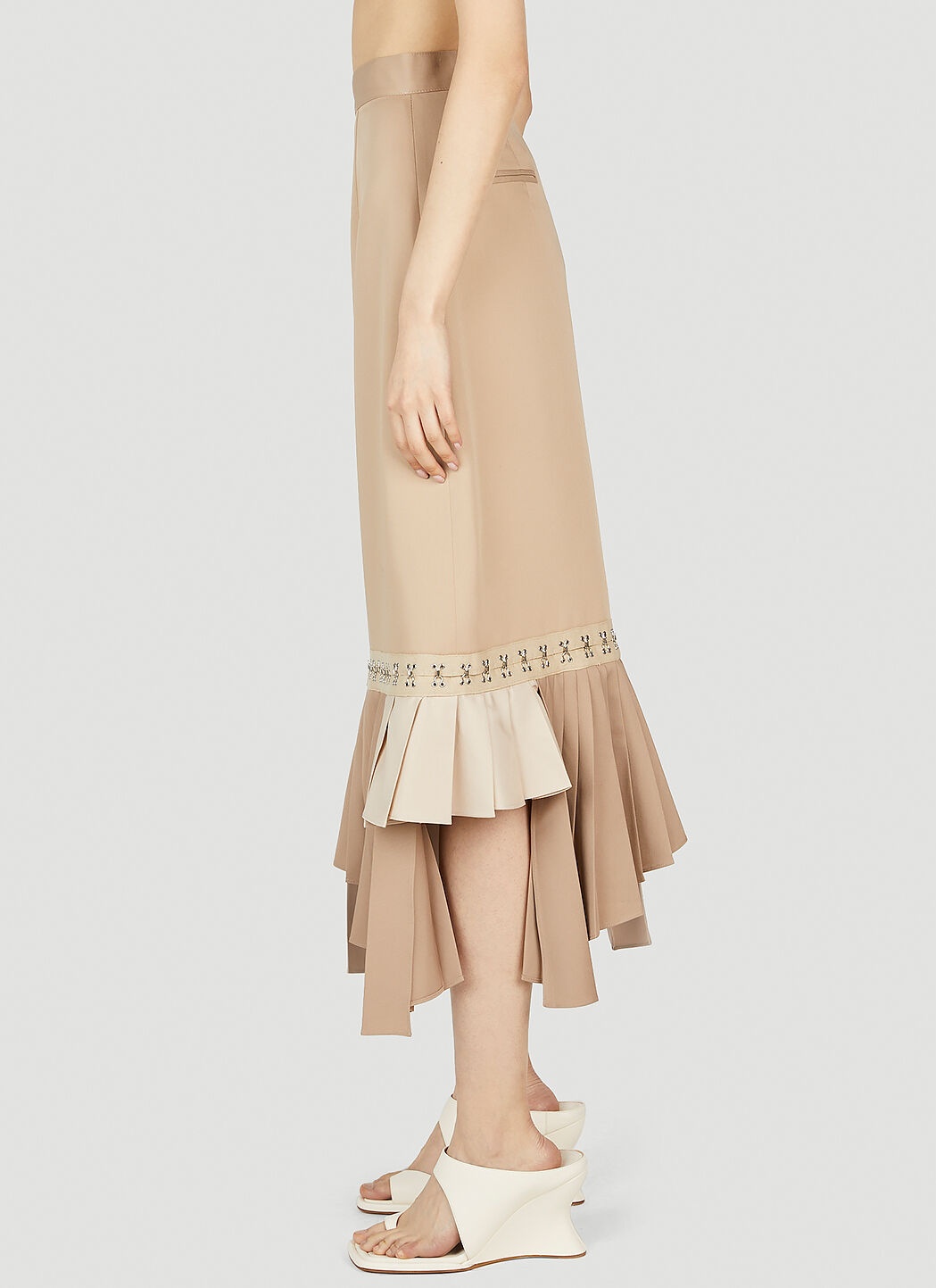 Hook And Eye Tape Pleat Skirt - 3