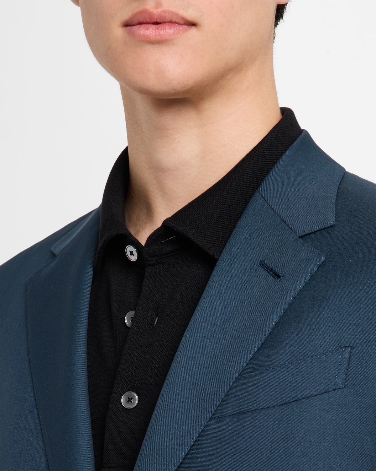 Men's Solid Wool Suit - 7