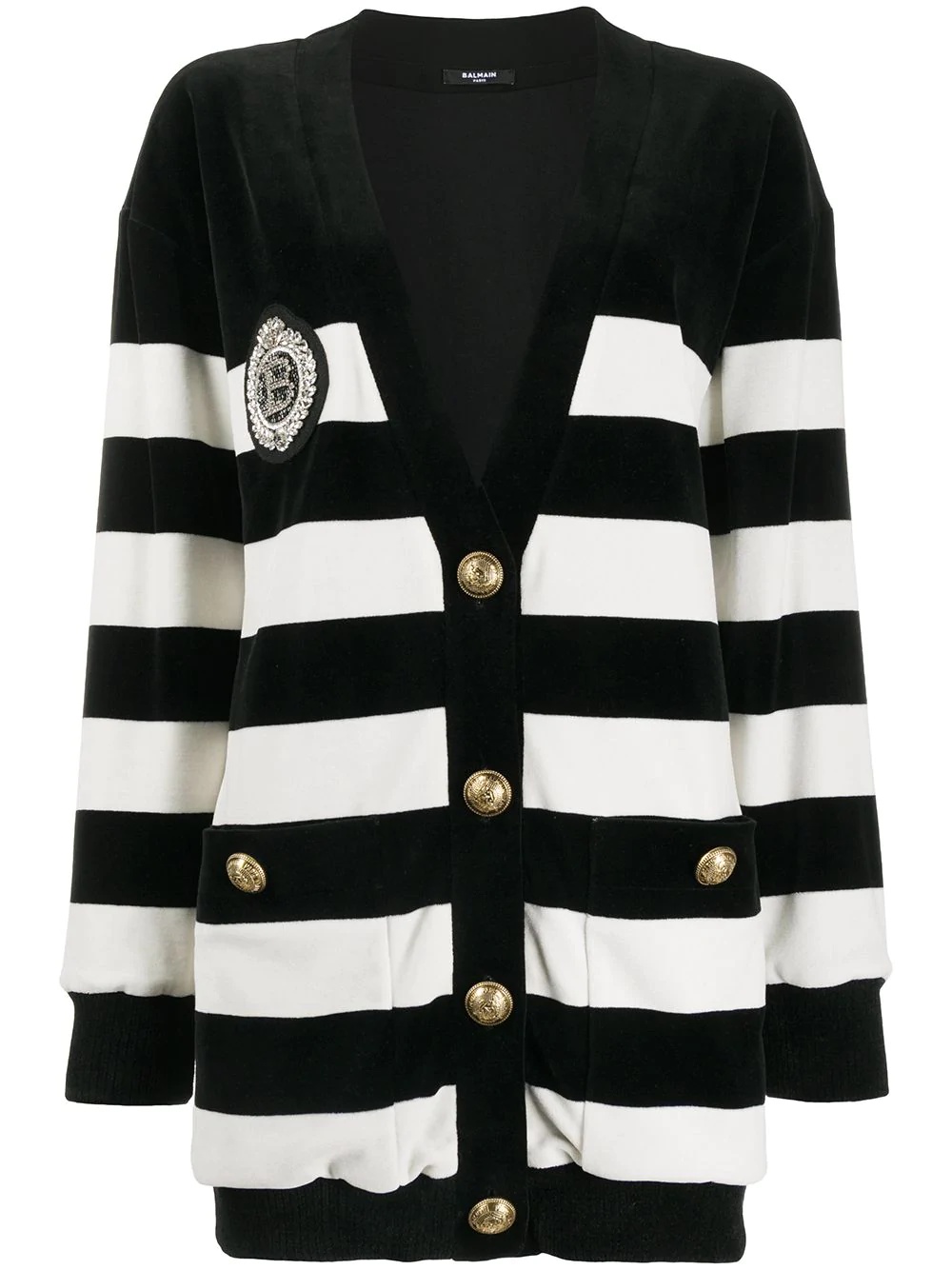 striped knit cardigan - 1