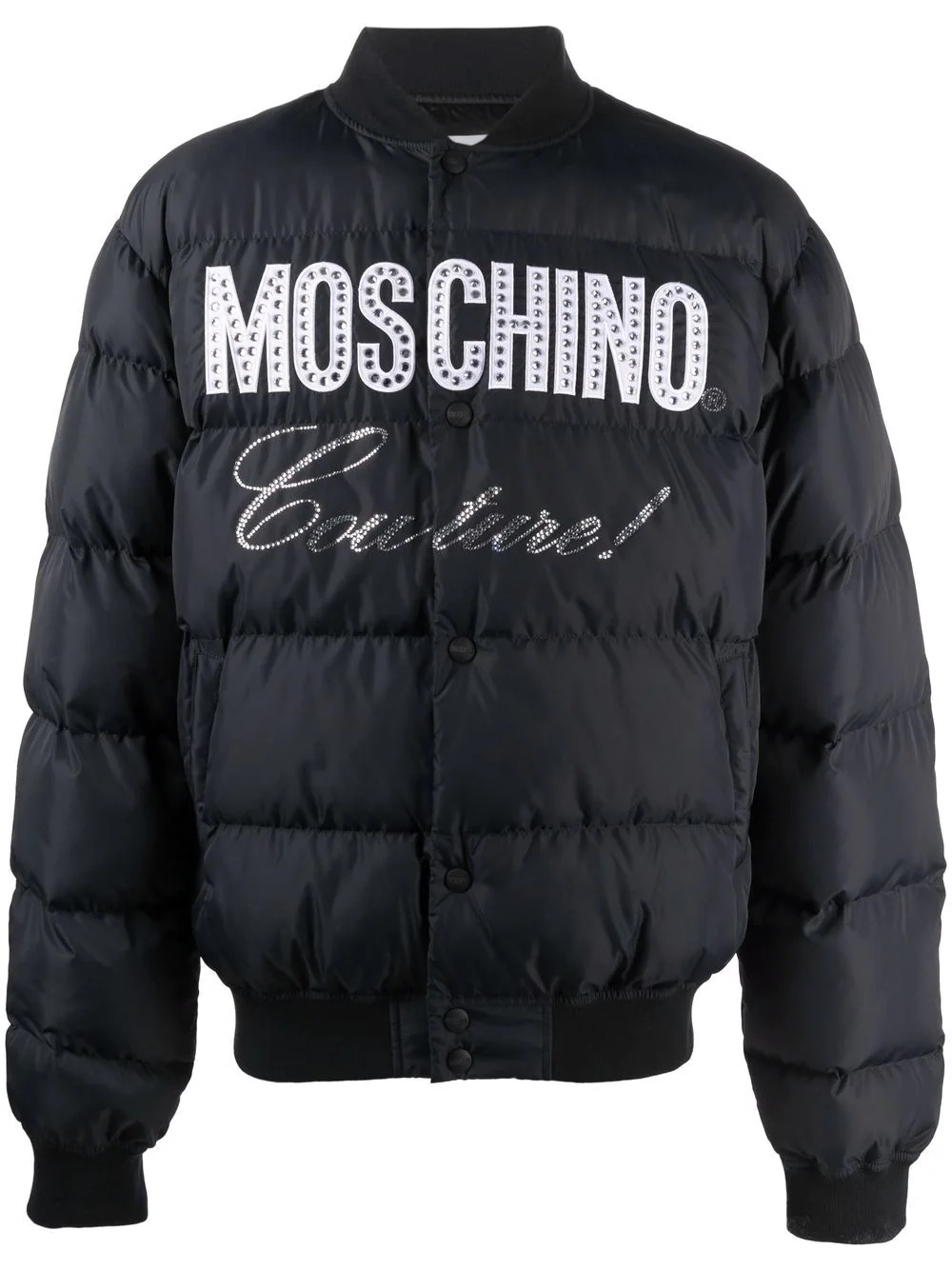 logo-print padded jacket - 1