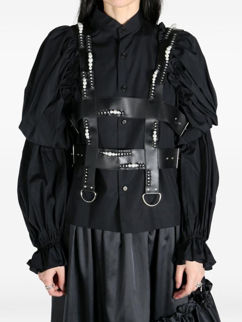 Noir Kei Ninomiya pearl-embellished harness top outlook