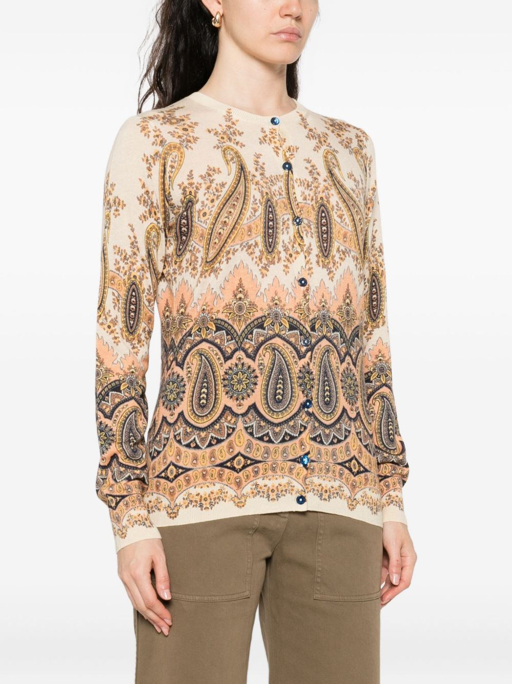 paisley-print cardigan - 3