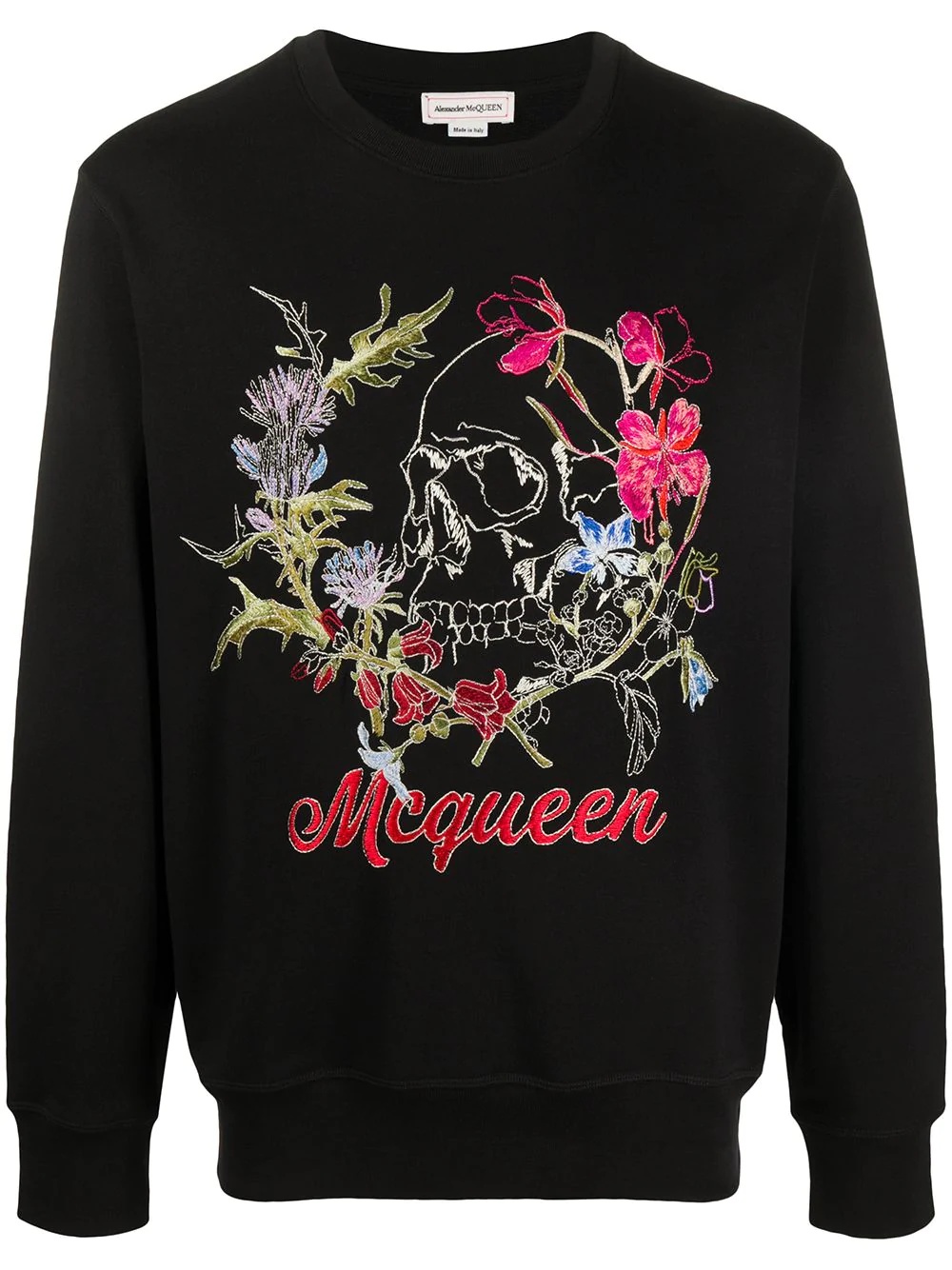 floral-embroidered sweatshirt - 1