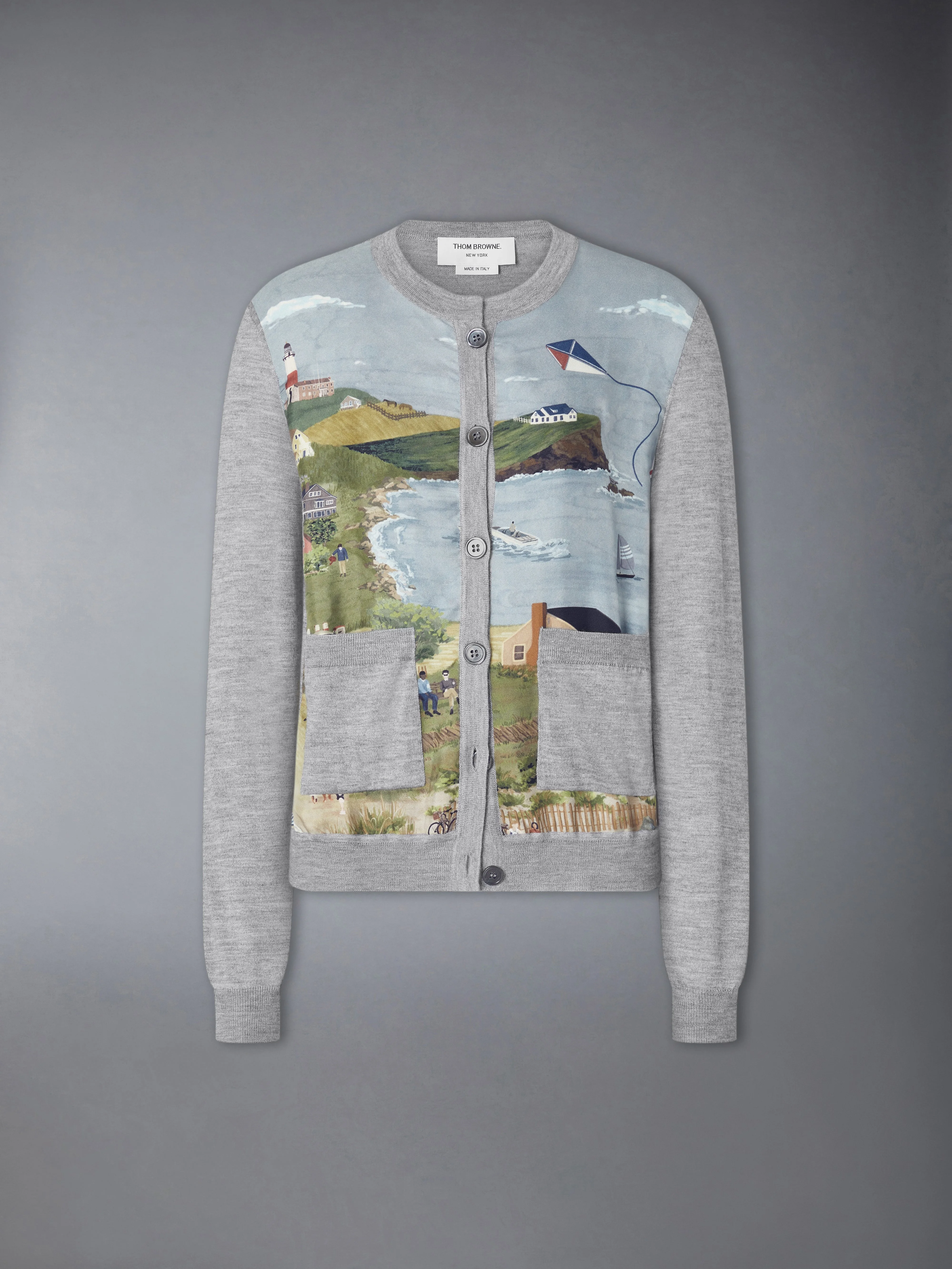 NANTUCKET SCENIC CASHMERE SILK CARDIGAN - 1