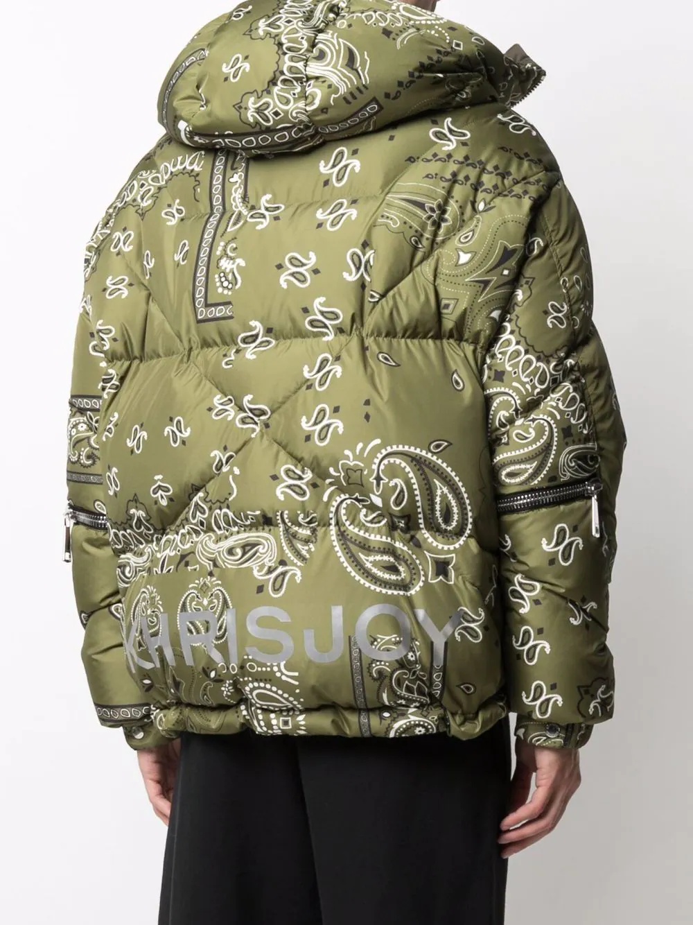 bandana-print hooded puffer jacket - 4