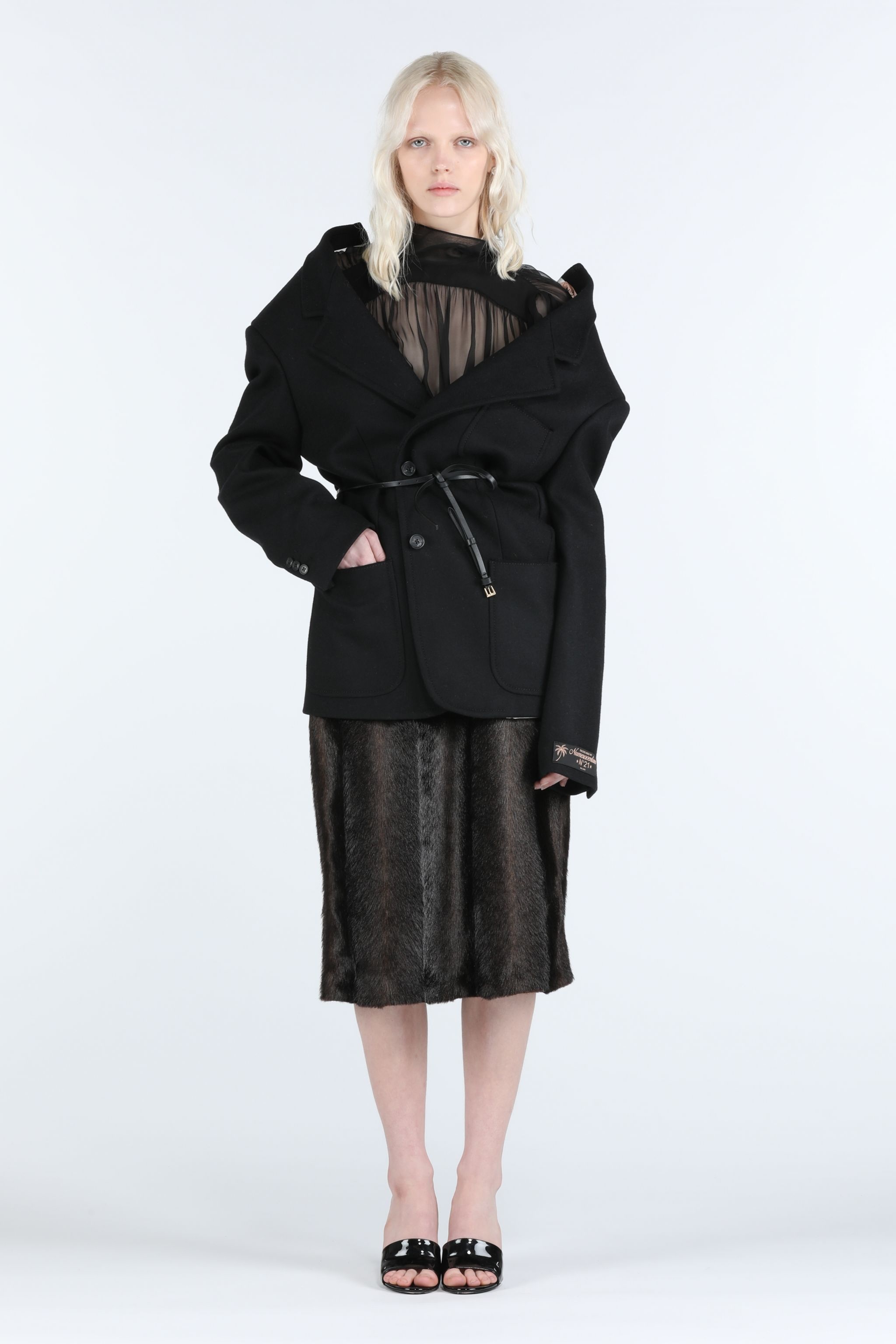 FAUX-FUR TAILORED PENCIL SKIRT - 4