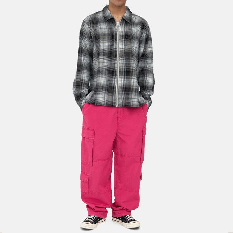 Stussy Paul Shadow Plaid Zip Shirt 'Black White' 1110238 - 3
