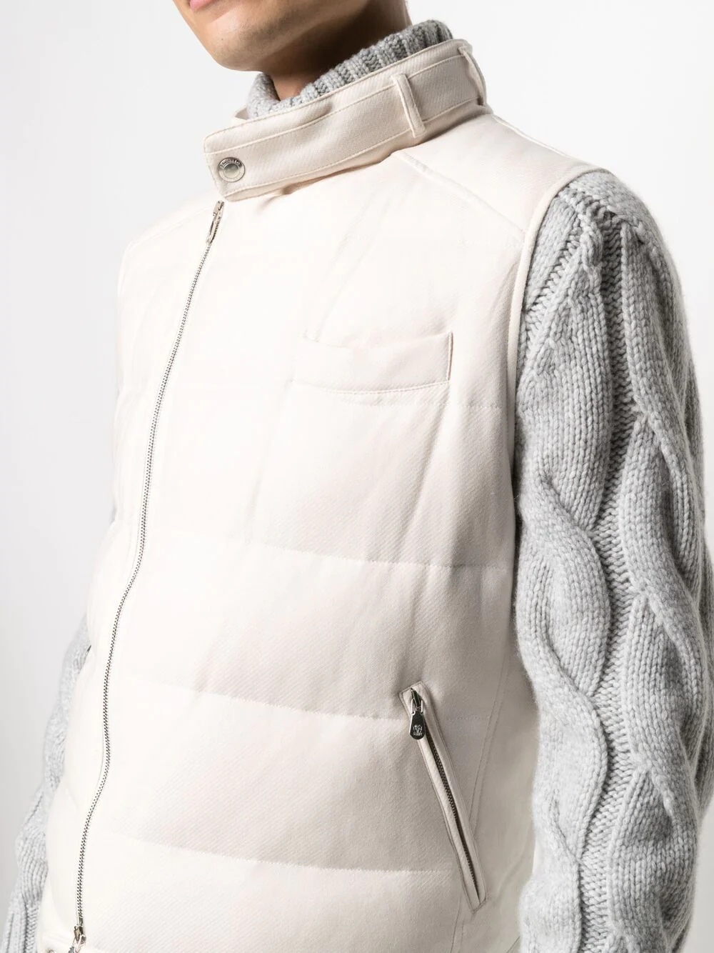 asymmetric padded gilet - 5