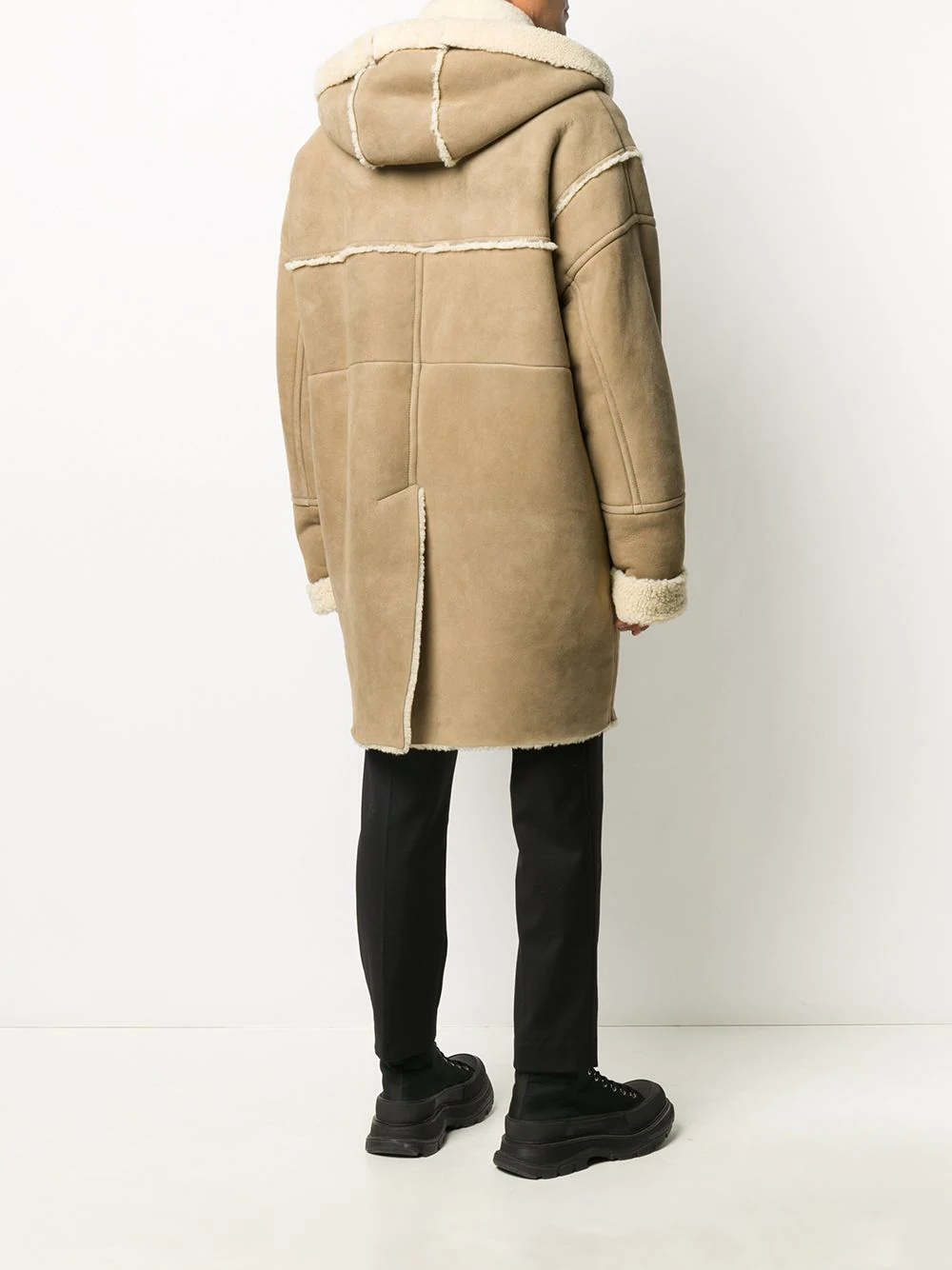 shearling-lined duffle coat - 4