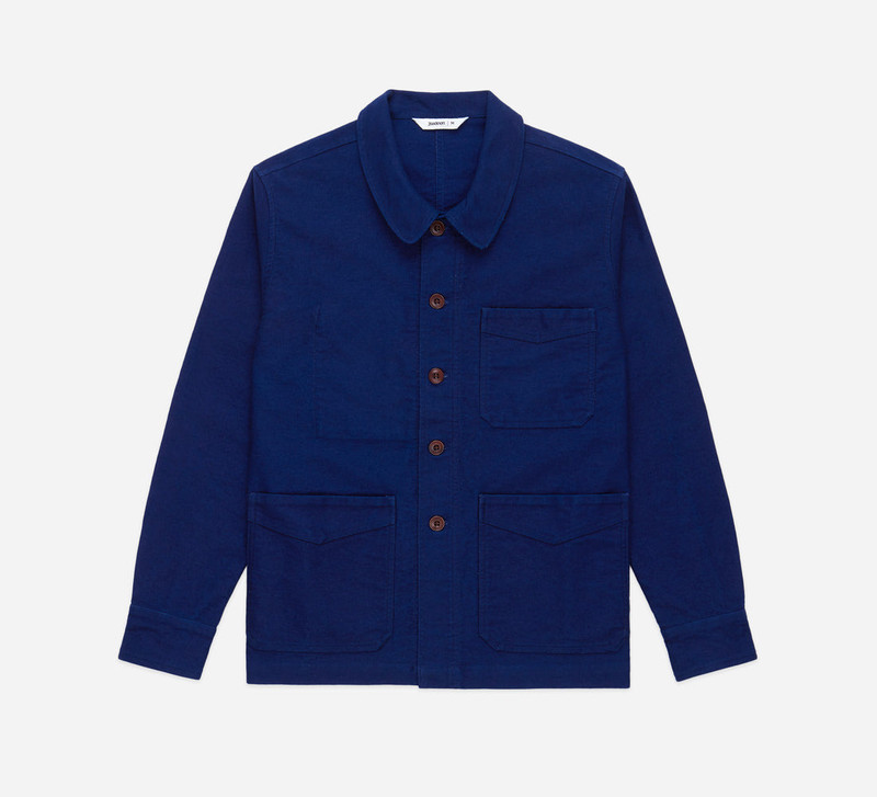 French Work Jacket - Washed Indigo Moleskin 1