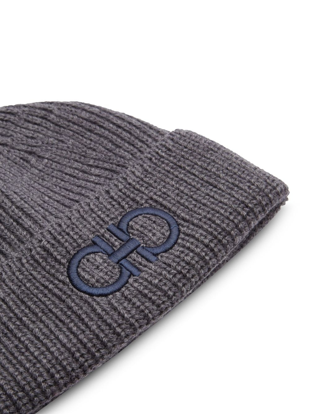 embroidered-logo knit wool beanie - 3