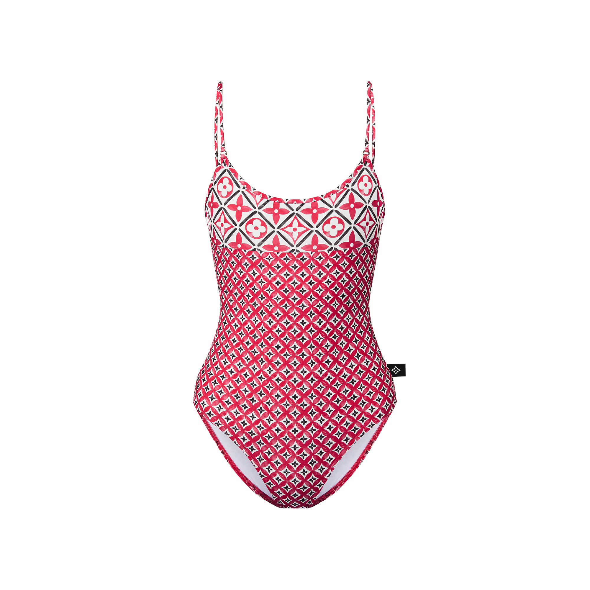 Monogram Flower Tile One-Piece Swimsuit - 1