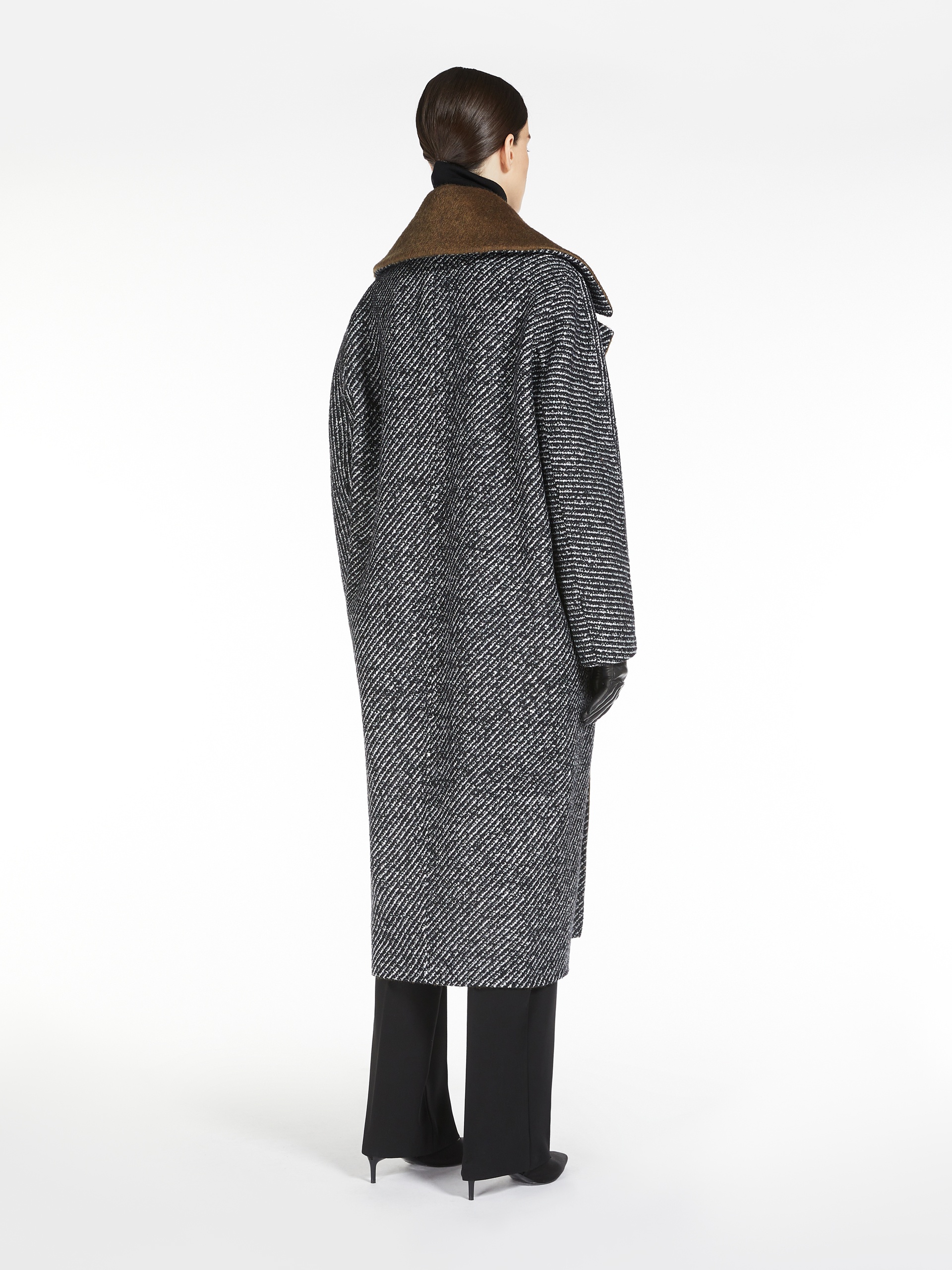 ALBINO Alpaca and wool tweed reversible coat - 4