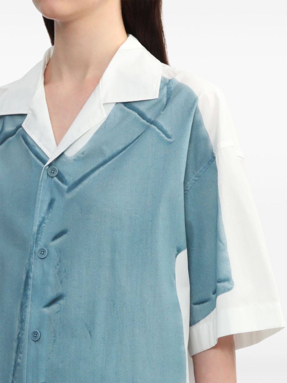 trompe l'oeil-print cotton shirt - 6