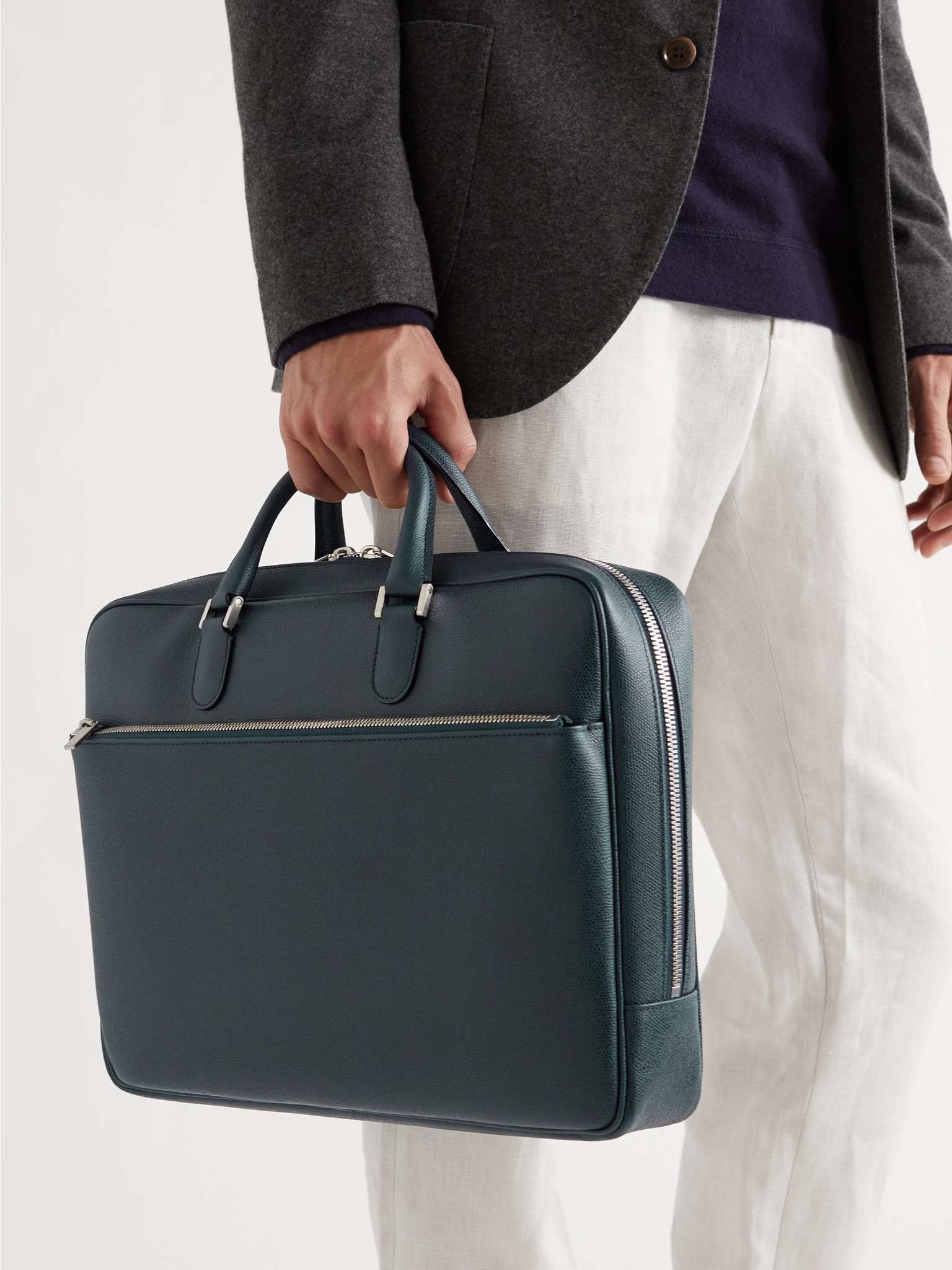 Pebble-Grain Leather Briefcase - 2