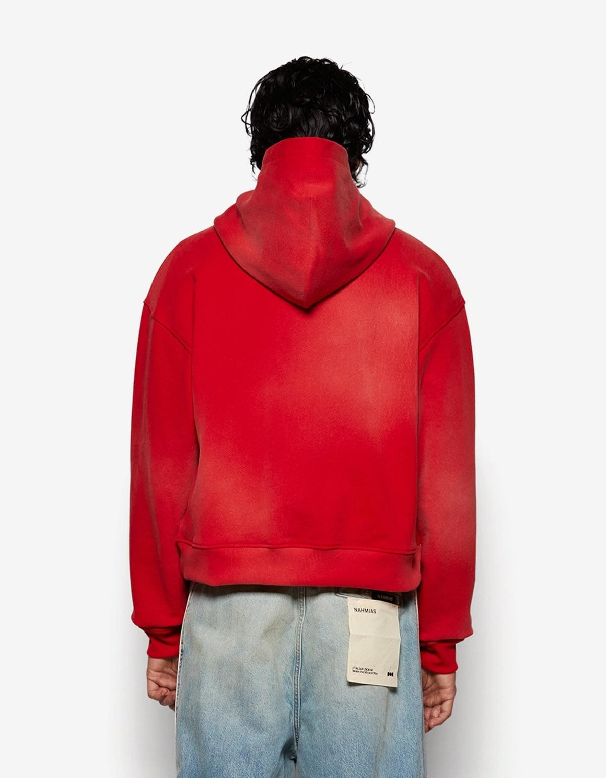 Nahmias Red Sunfade Boxy Zip-Up Hoodie - 3