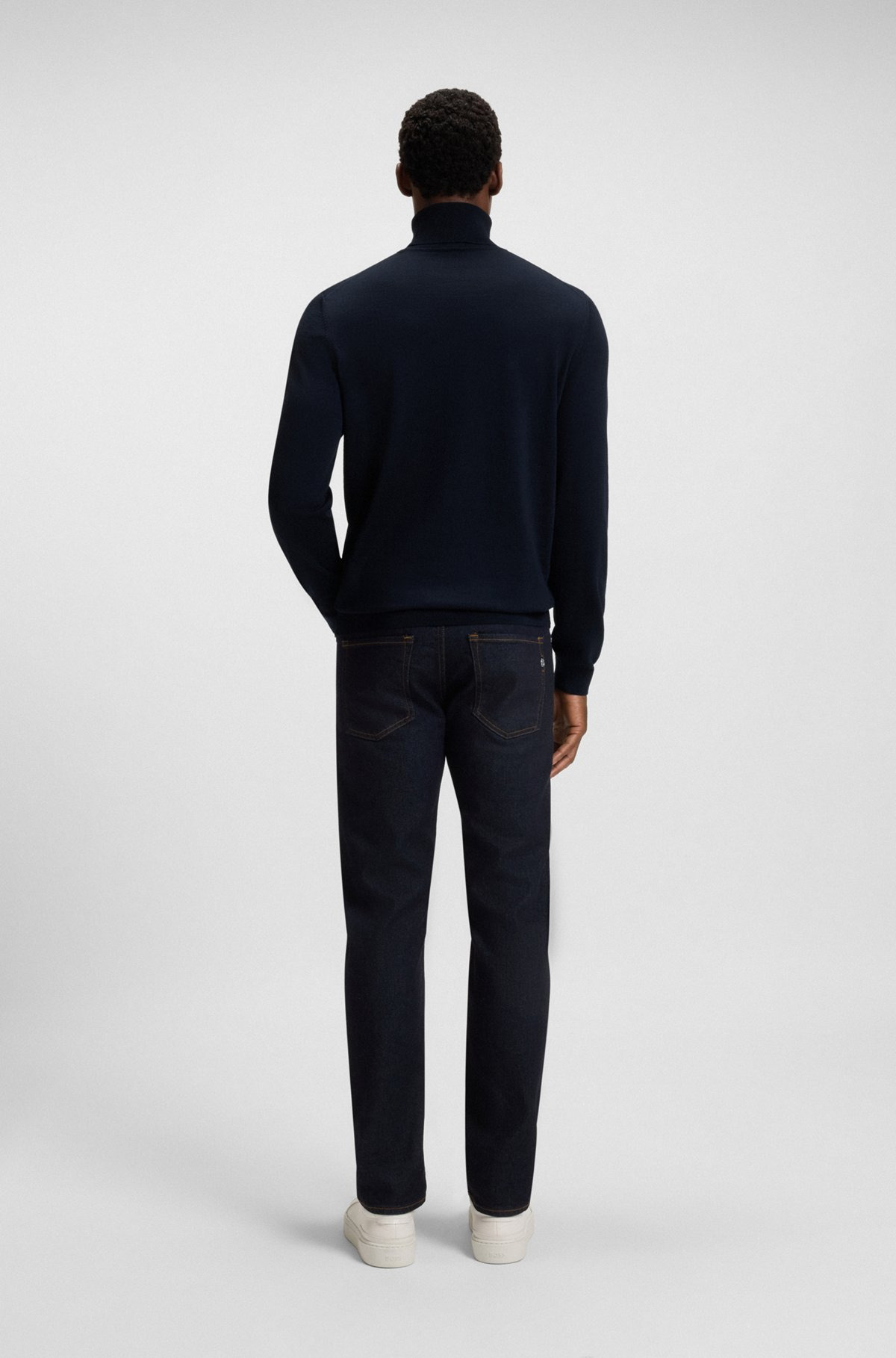 SLIM-FIT ROLL-NECK SWEATER IN MERCERIZED VIRGIN WOOL - 5