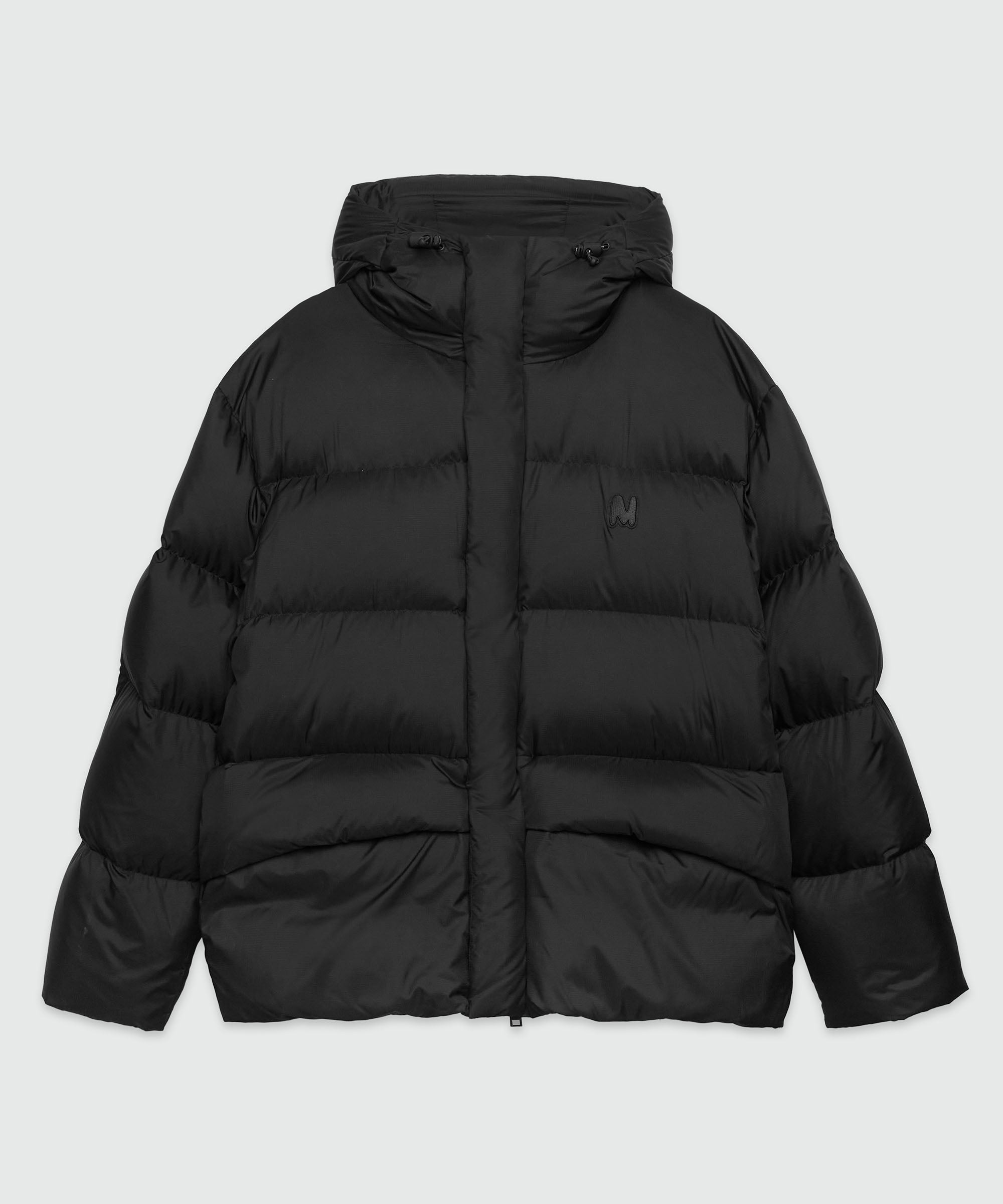 Nylon down jacket with "TheMwave" patch - 1