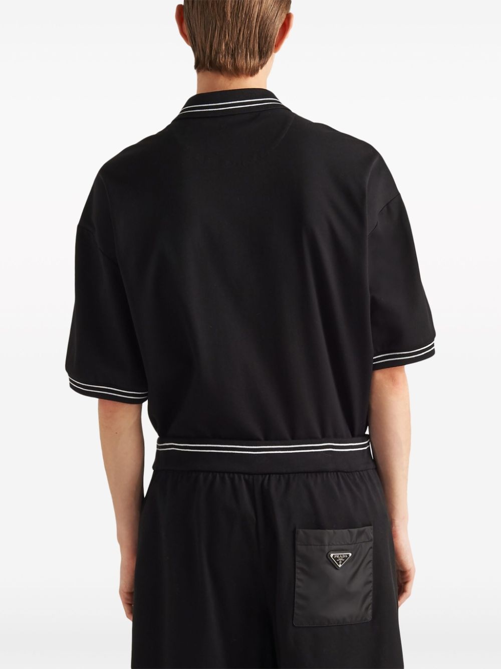 logo-plaque piquÃ©-trim polo shirt - 3
