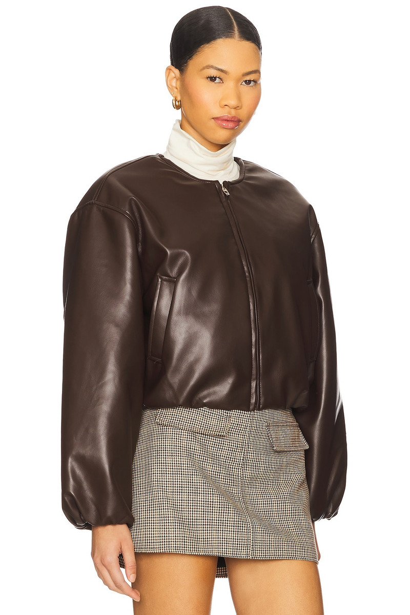 BLANKNYC Cropped Leather Bomber outlook