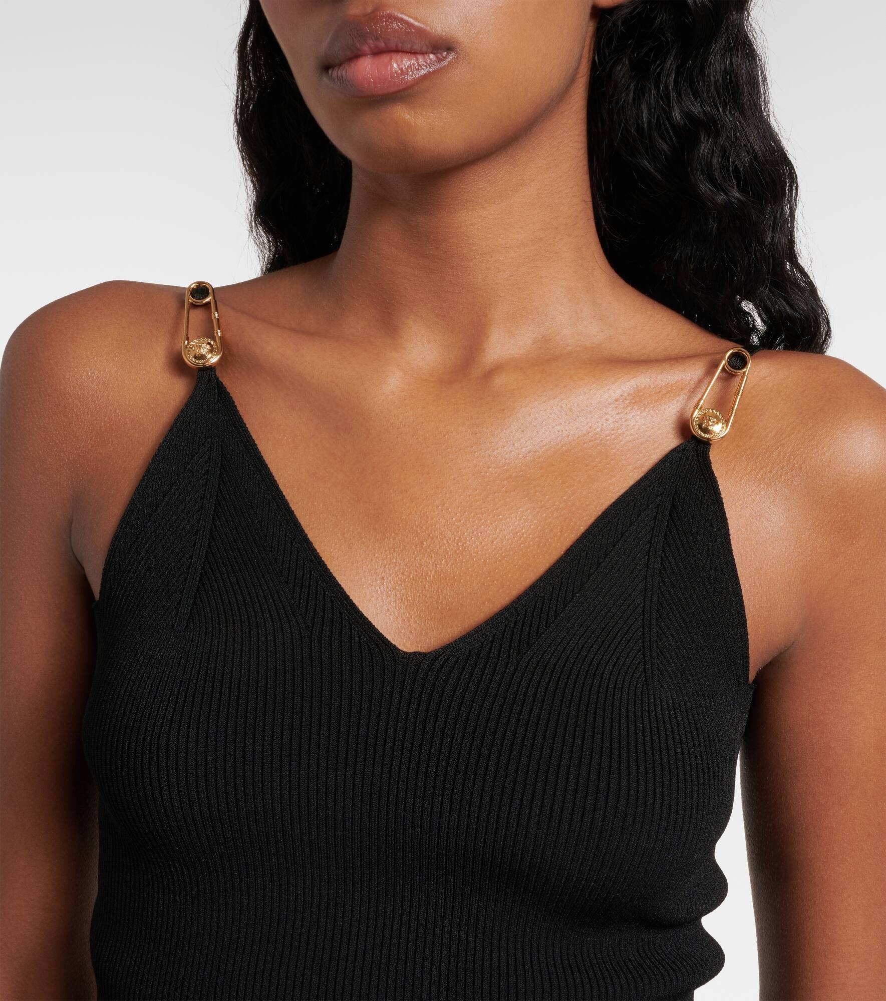 Safety Pin ribbed-knit top - 4