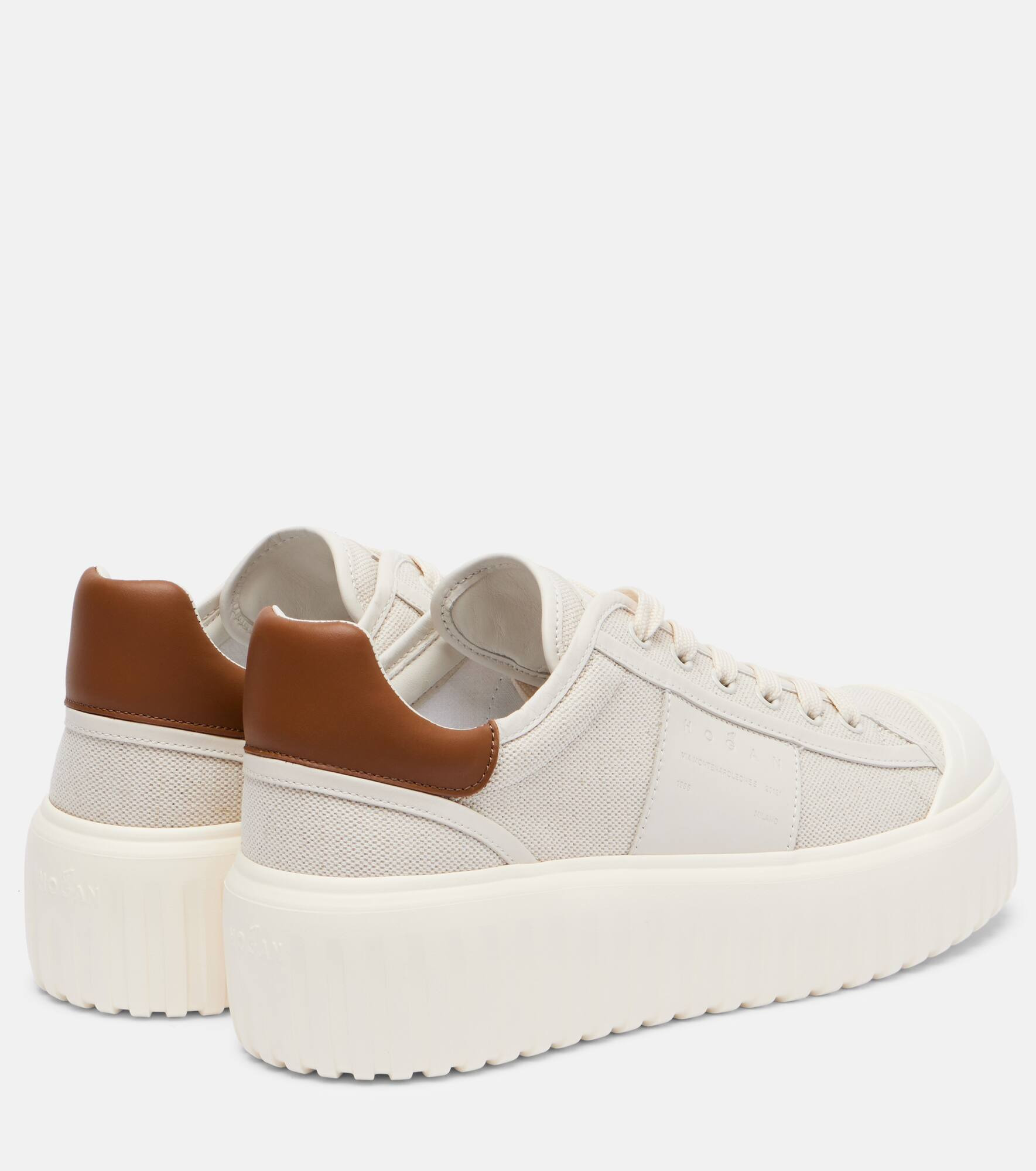 H-stripes canvas and leather sneakers - 2