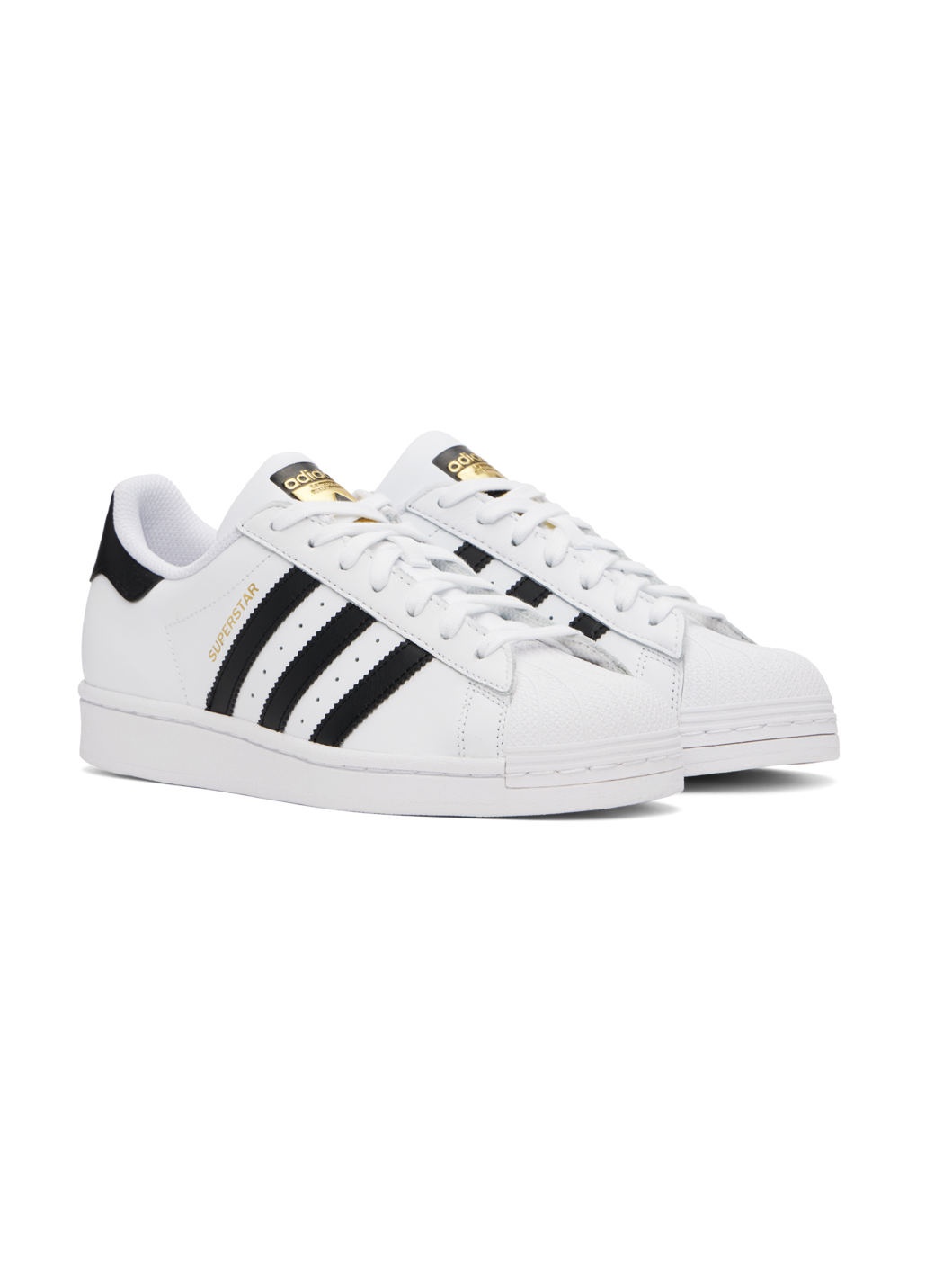 White & Black Superstar Sneakers - 4