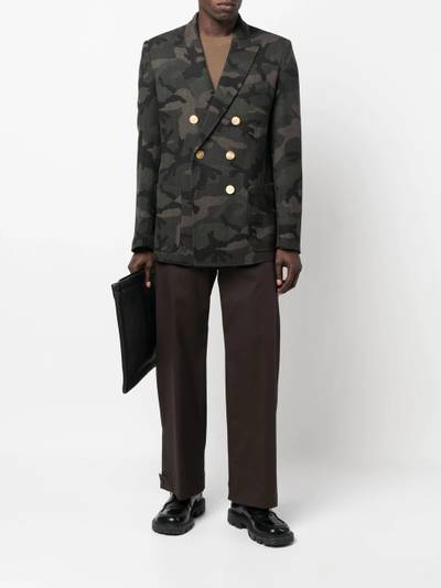 Valentino double-breasted camouflage blazer outlook