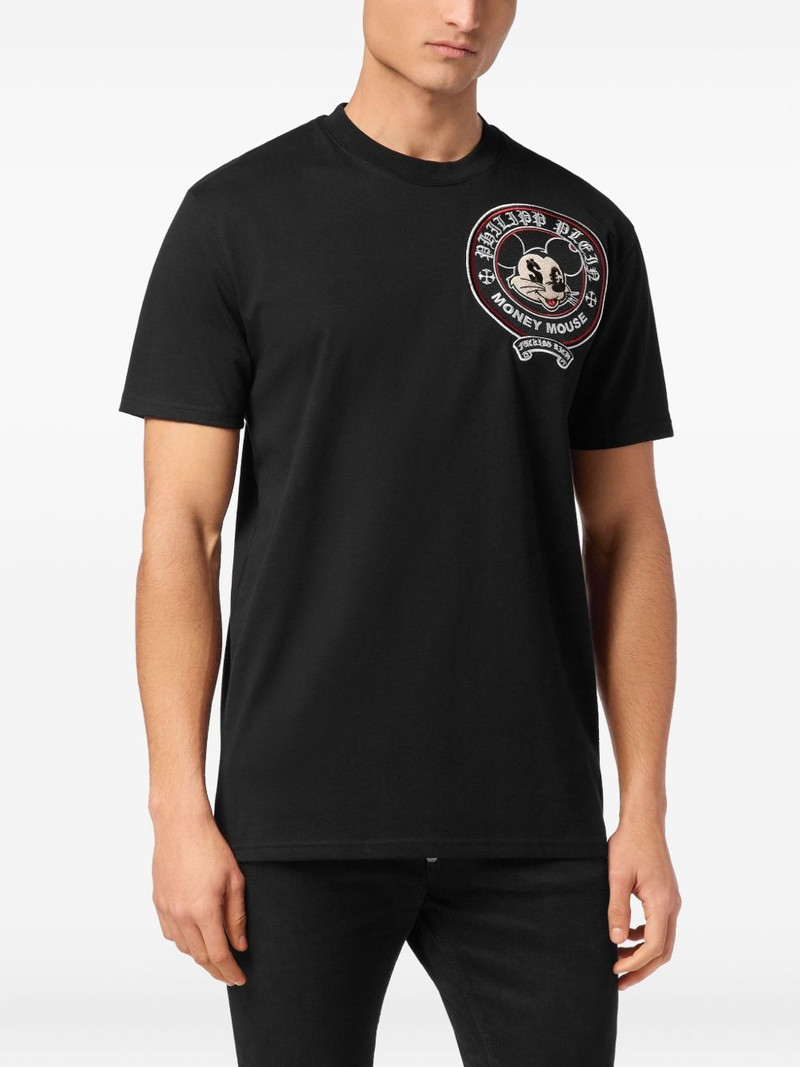 PHILIPP PLEIN Money Mouse-embroidered T-shirt outlook