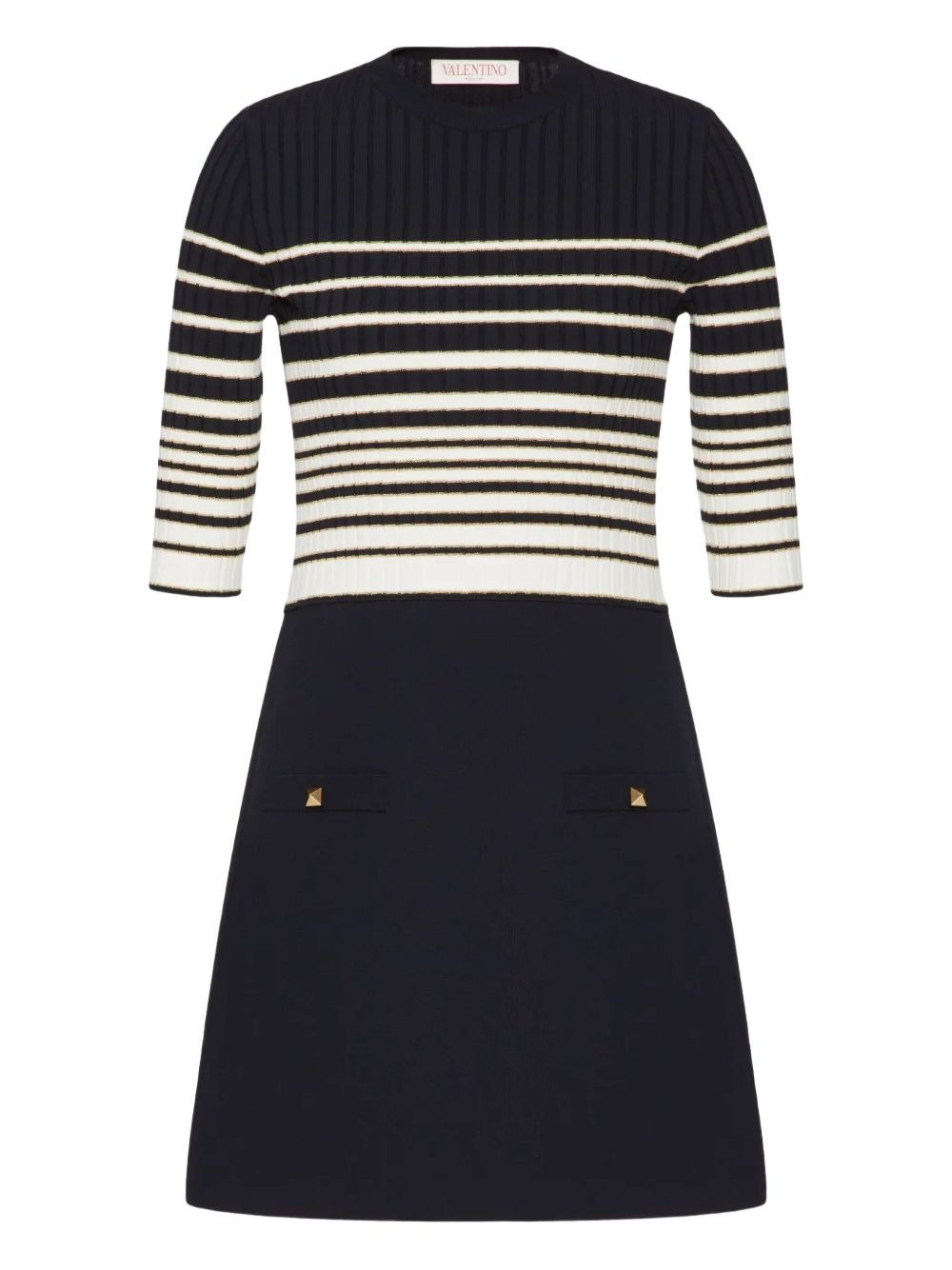striped knitted minidress - 1