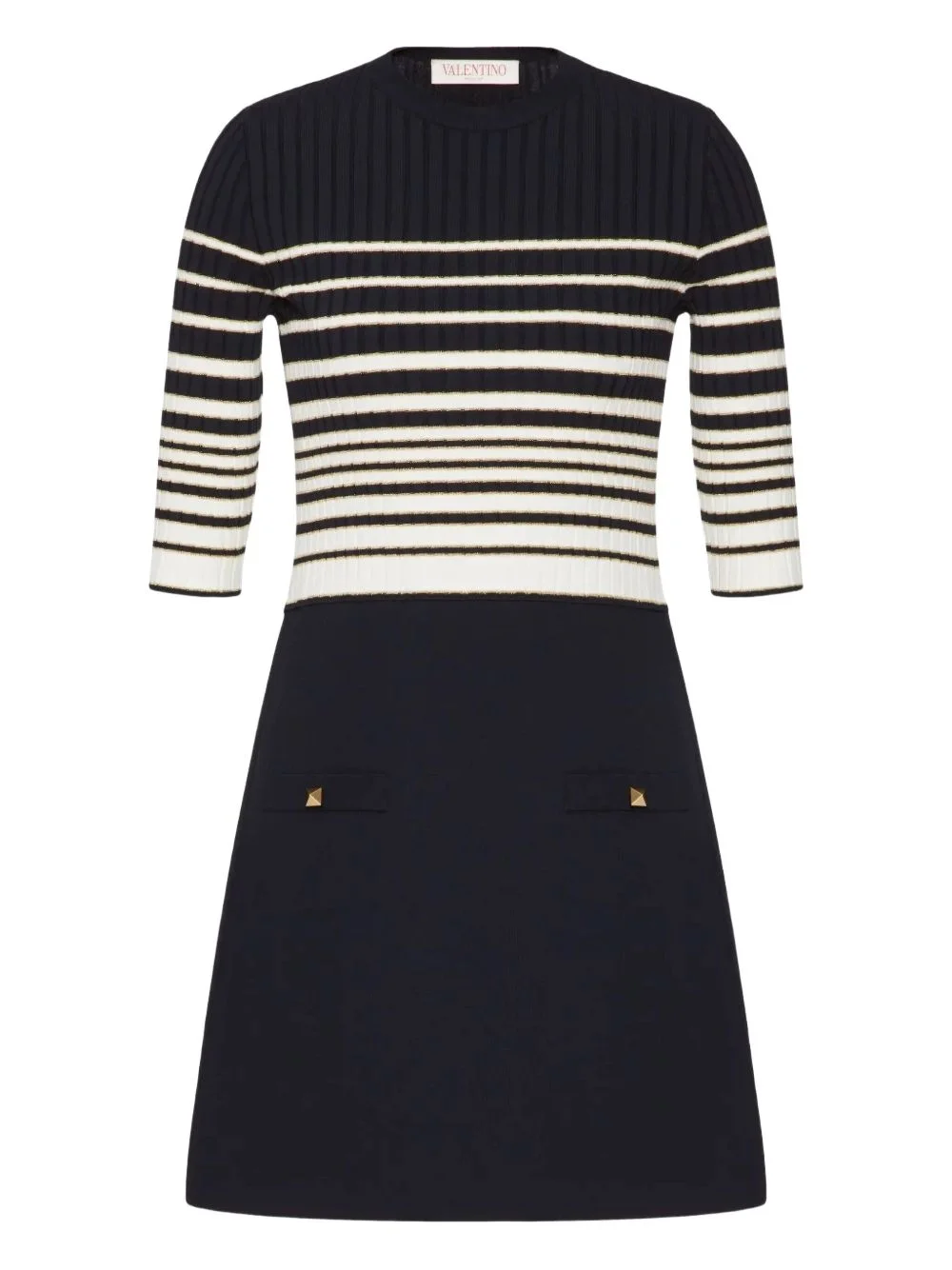 striped knitted minidress - 1
