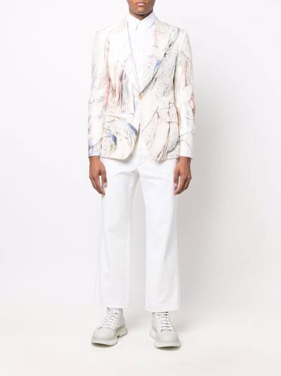 Alexander McQueen graphic-print cotton blazer outlook