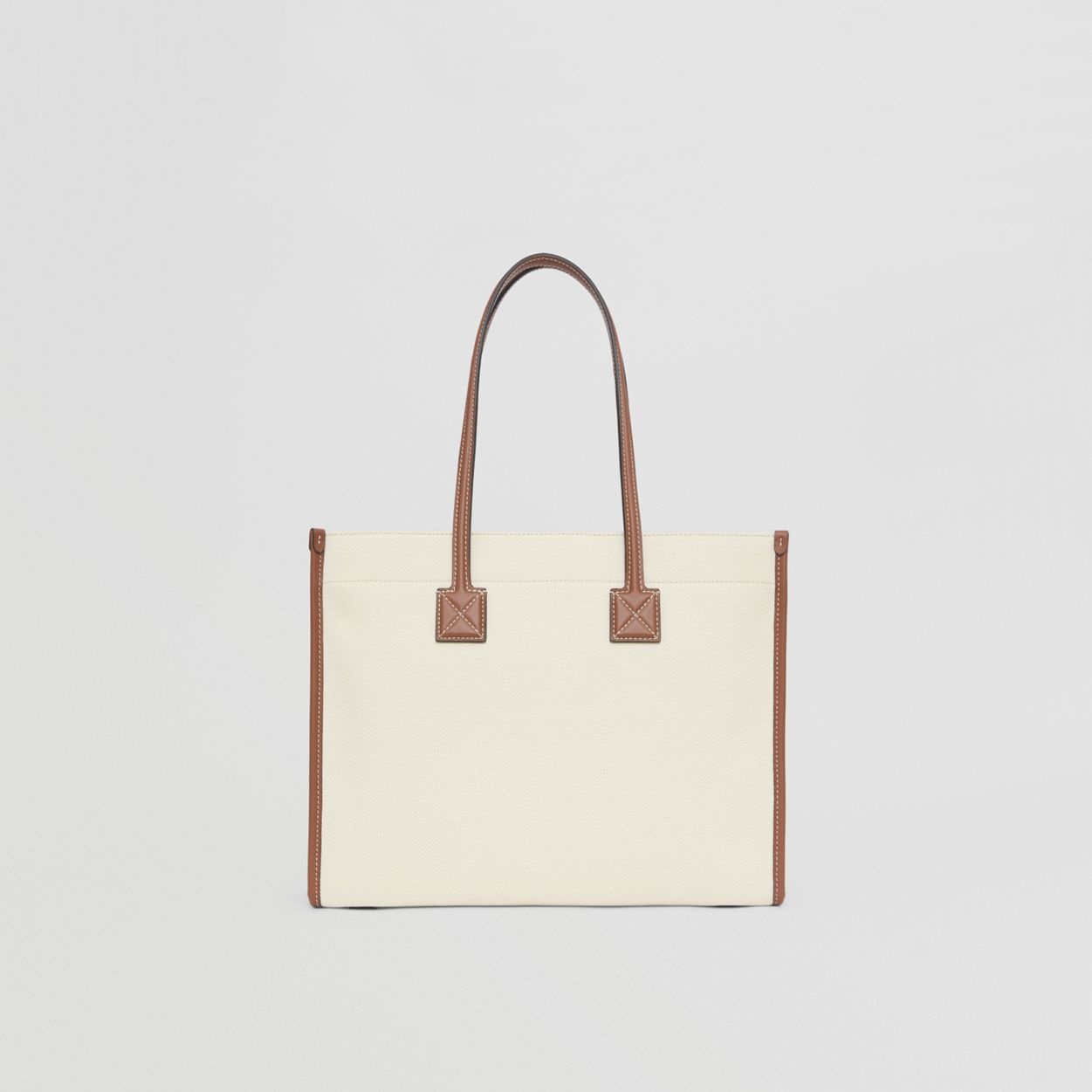 Small Two-tone Canvas and Leather Freya Tote - 8